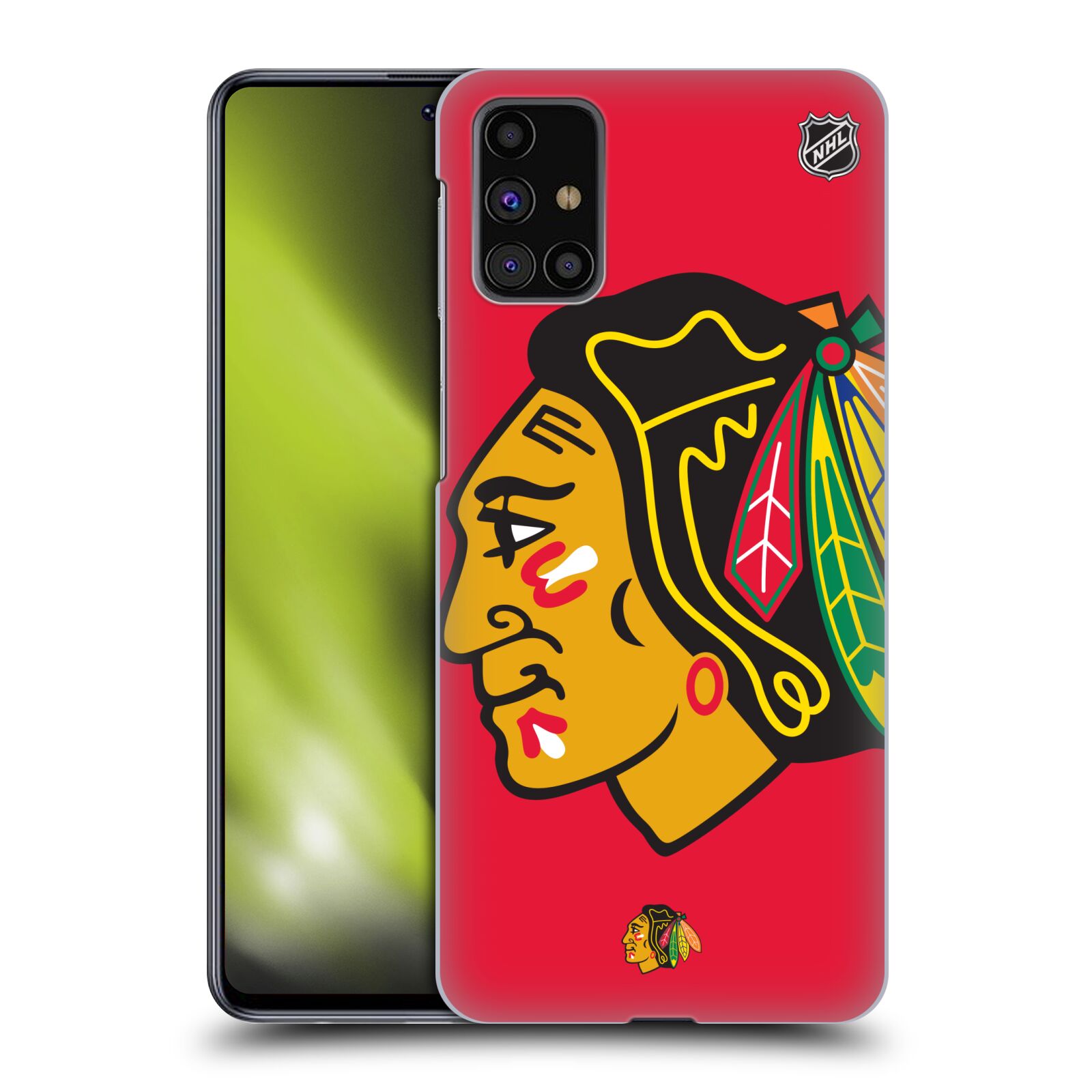 Pouzdro na mobil Samsung Galaxy M31s - HEAD CASE - Hokej NHL - Chicago Blackhawks - Velký znak