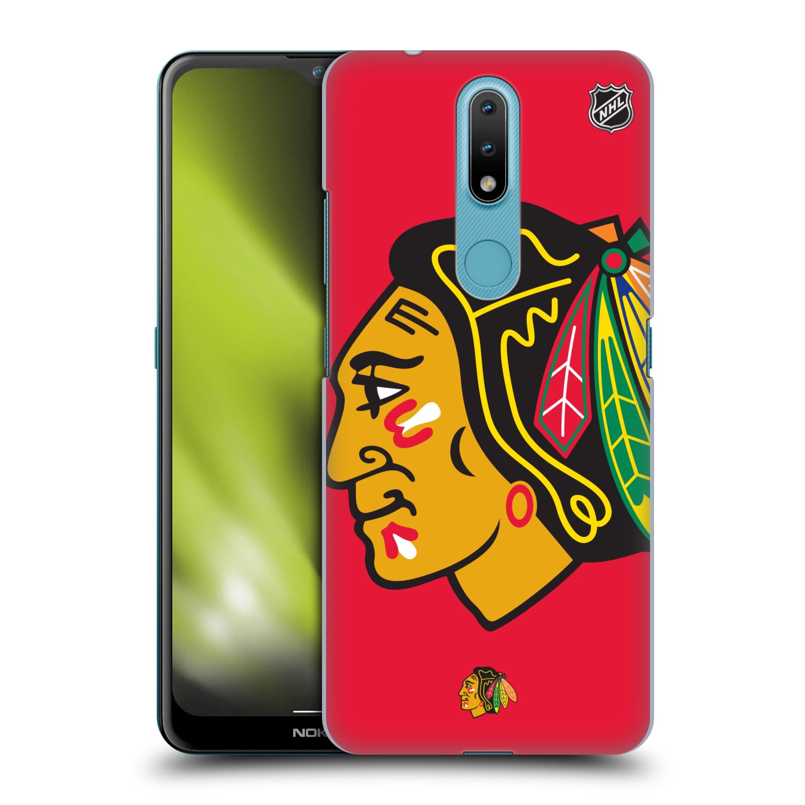 Pouzdro na mobil Nokia 2.4 - HEAD CASE - Hokej NHL - Chicago Blackhawks - Velký znak