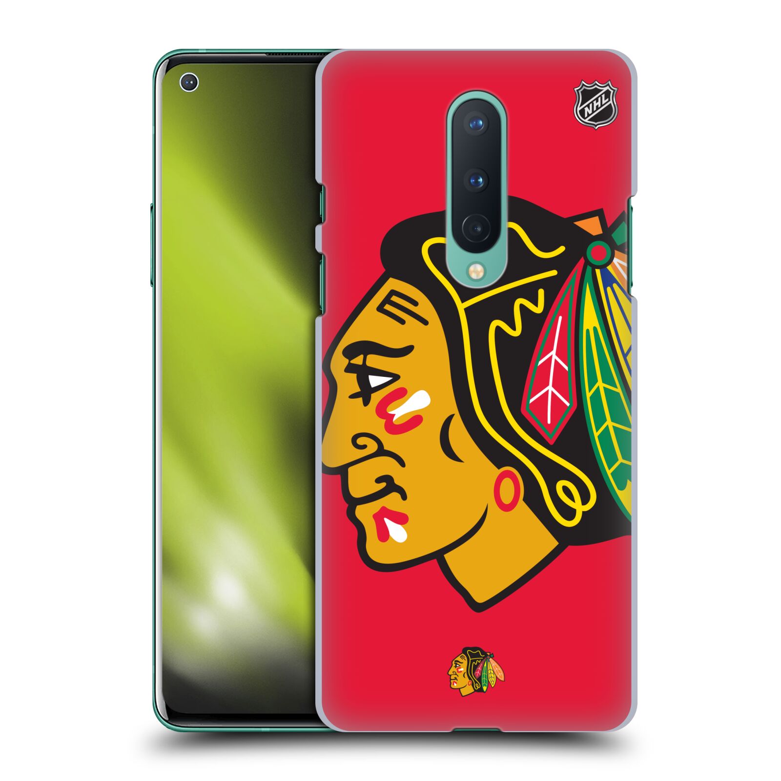 Pouzdro na mobil OnePlus 8 5G - HEAD CASE - Hokej NHL - Chicago Blackhawks - Velký znak