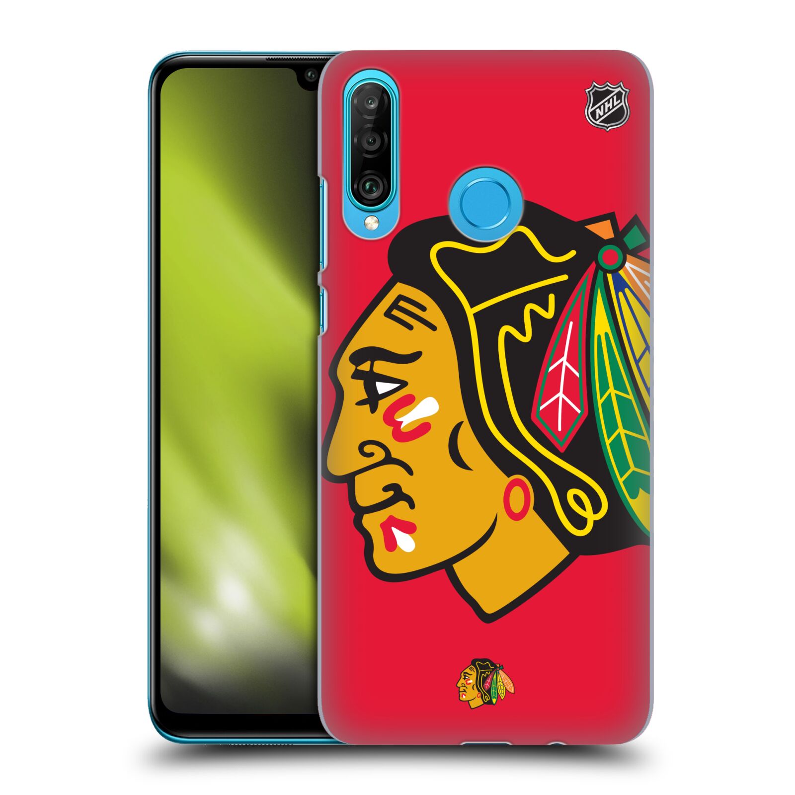 Pouzdro na mobil Huawei P30 LITE - HEAD CASE - Hokej NHL - Chicago Blackhawks - Velký znak