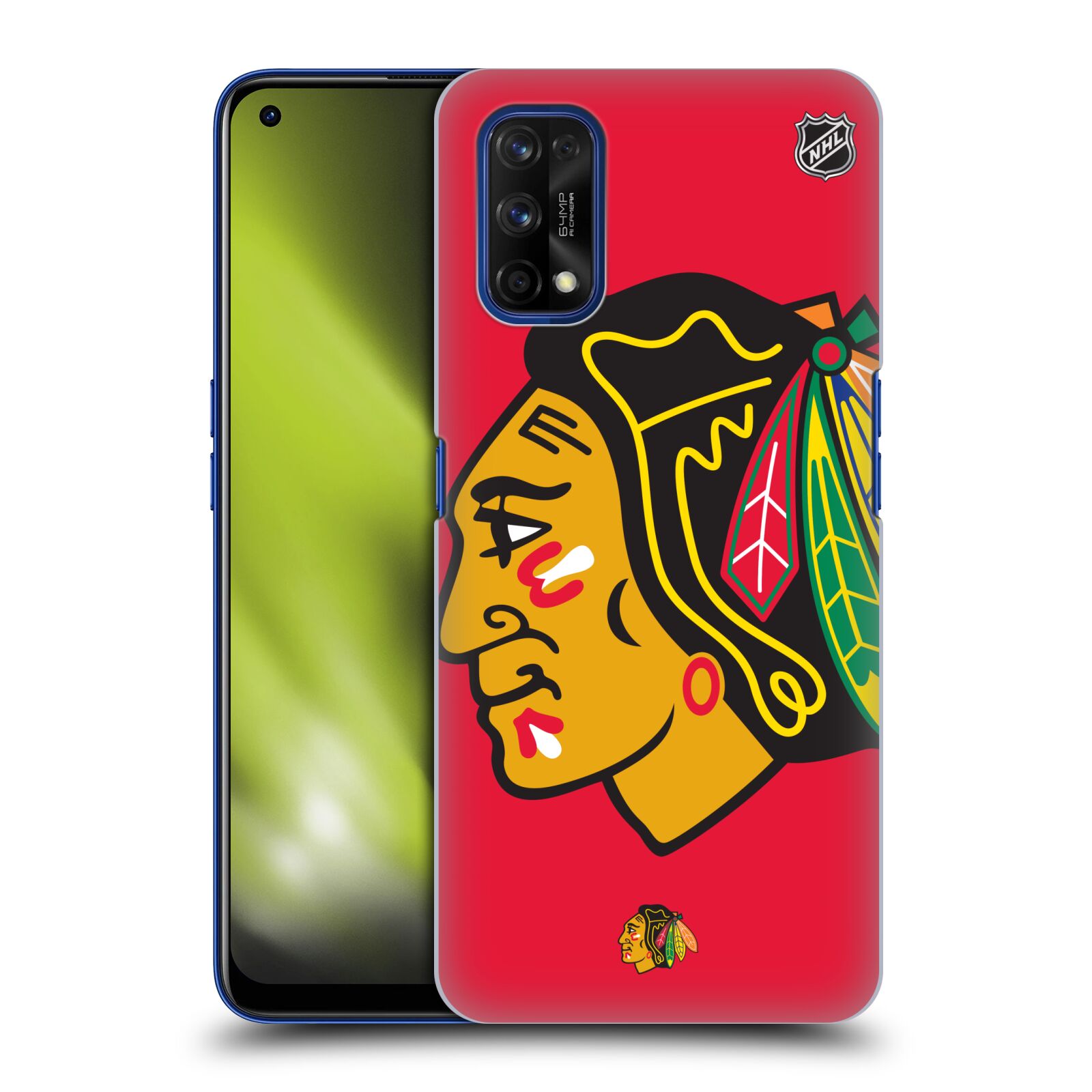 Pouzdro na mobil Realme 7 PRO - HEAD CASE - Hokej NHL - Chicago Blackhawks - Velký znak