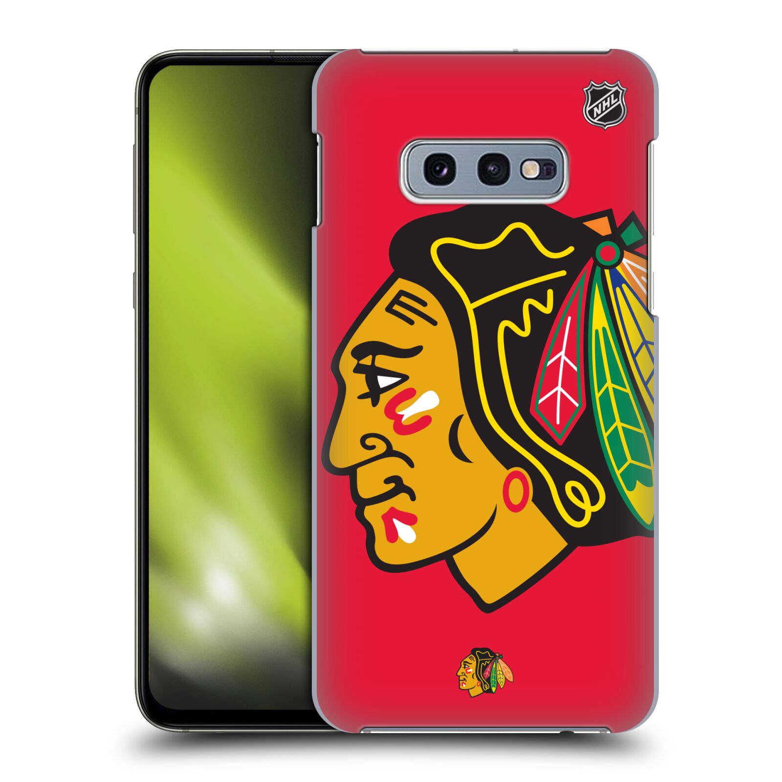 Pouzdro na mobil Samsung Galaxy S10e - HEAD CASE - Hokej NHL - Chicago Blackhawks - Velký znak