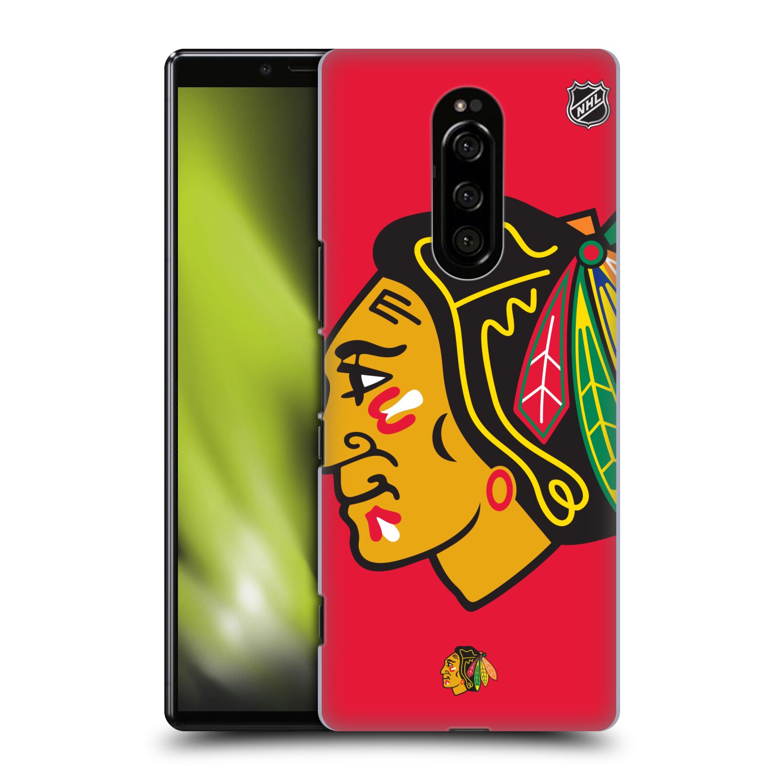 Pouzdro na mobil Sony Xperia 1 - HEAD CASE - Hokej NHL - Chicago Blackhawks - Velký znak