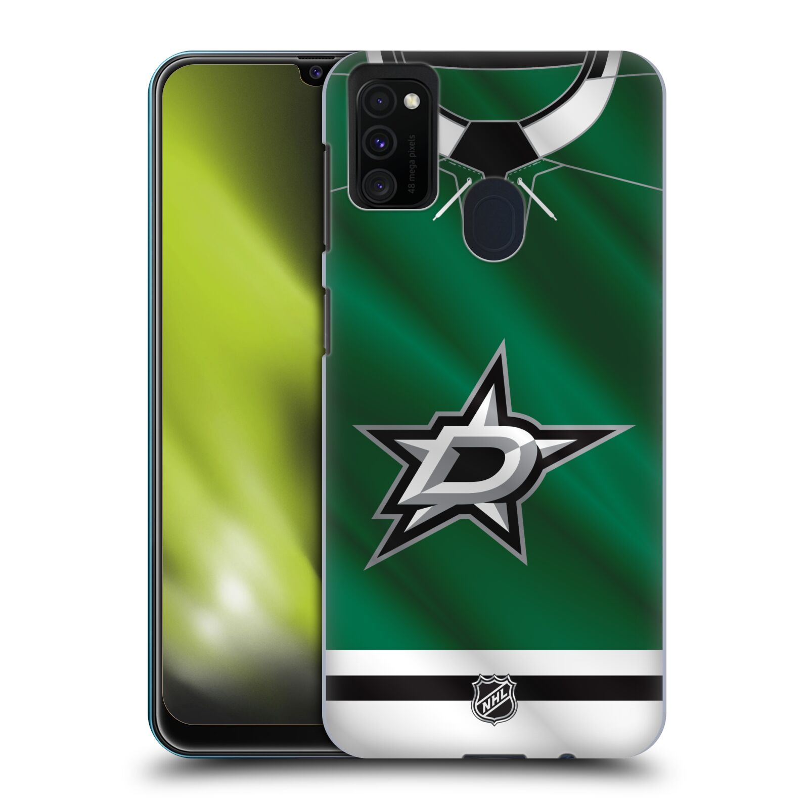 Pouzdro na mobil Samsung Galaxy M21 - HEAD CASE - Hokej NHL - Dallas Stars - Dres