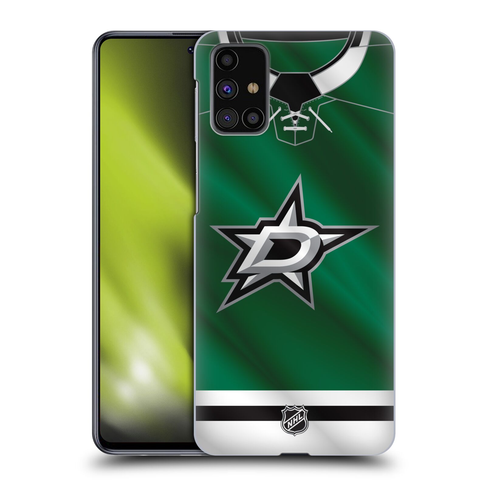 Pouzdro na mobil Samsung Galaxy M31s - HEAD CASE - Hokej NHL - Dallas Stars - Dres