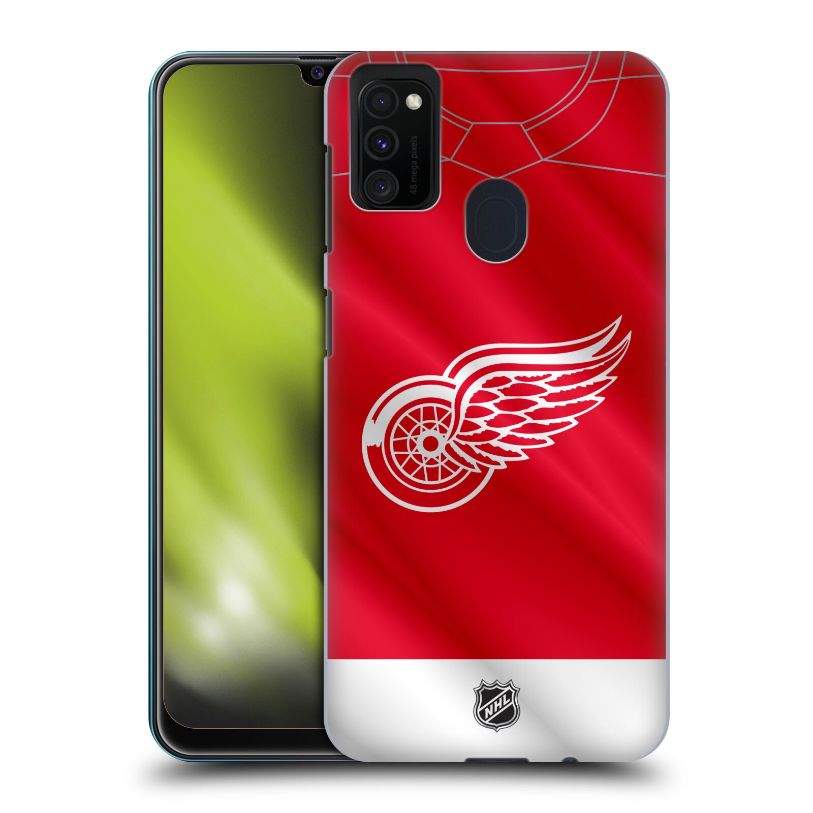 Pouzdro na mobil Samsung Galaxy M21 - HEAD CASE - Hokej NHL - Detroit Red Wings - Dres