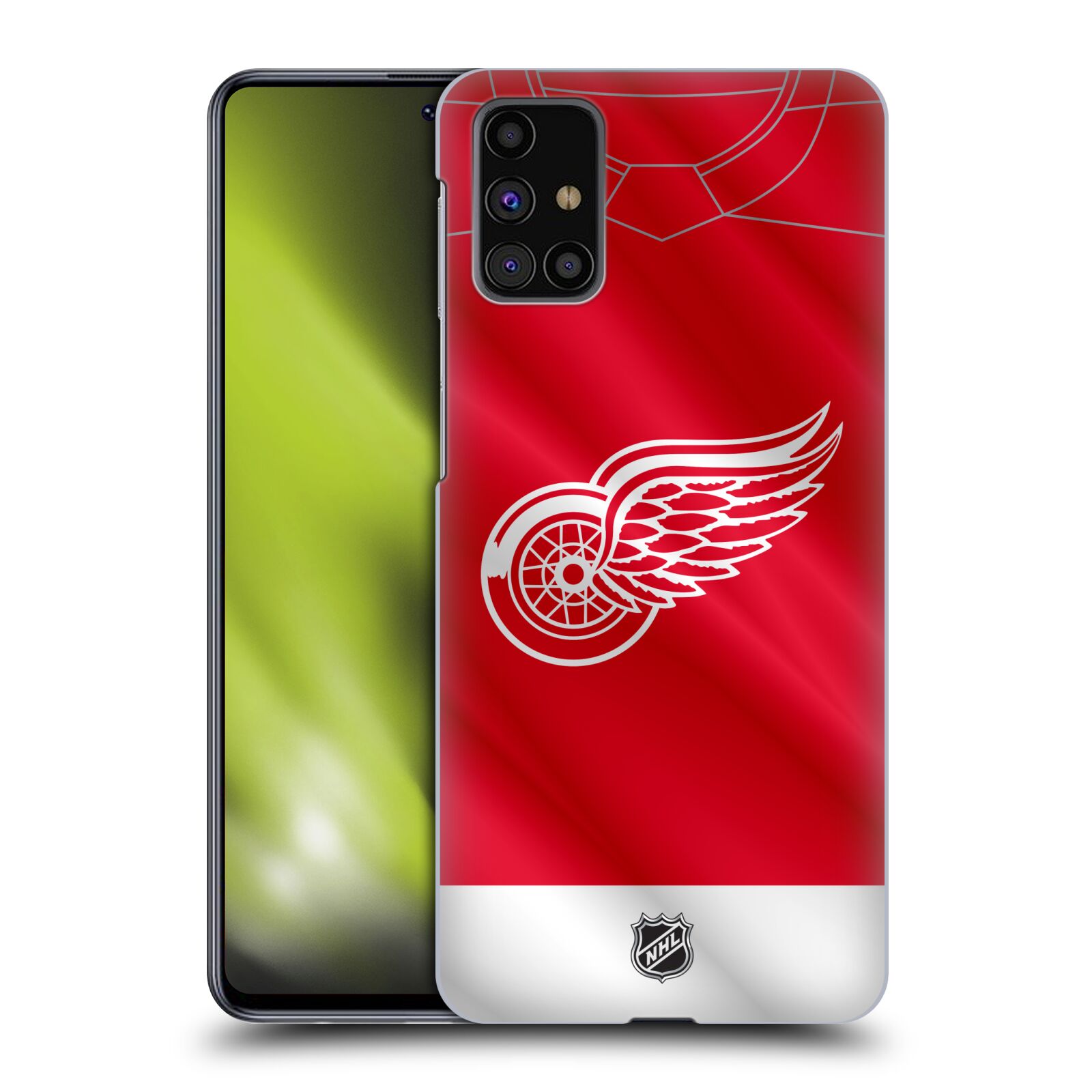 Pouzdro na mobil Samsung Galaxy M31s - HEAD CASE - Hokej NHL - Detroit Red Wings - Dres