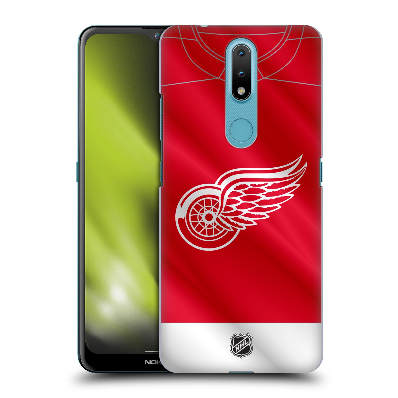 Pouzdro na mobil Nokia 2.4 - HEAD CASE - Hokej NHL - Detroit Red Wings - Dres
