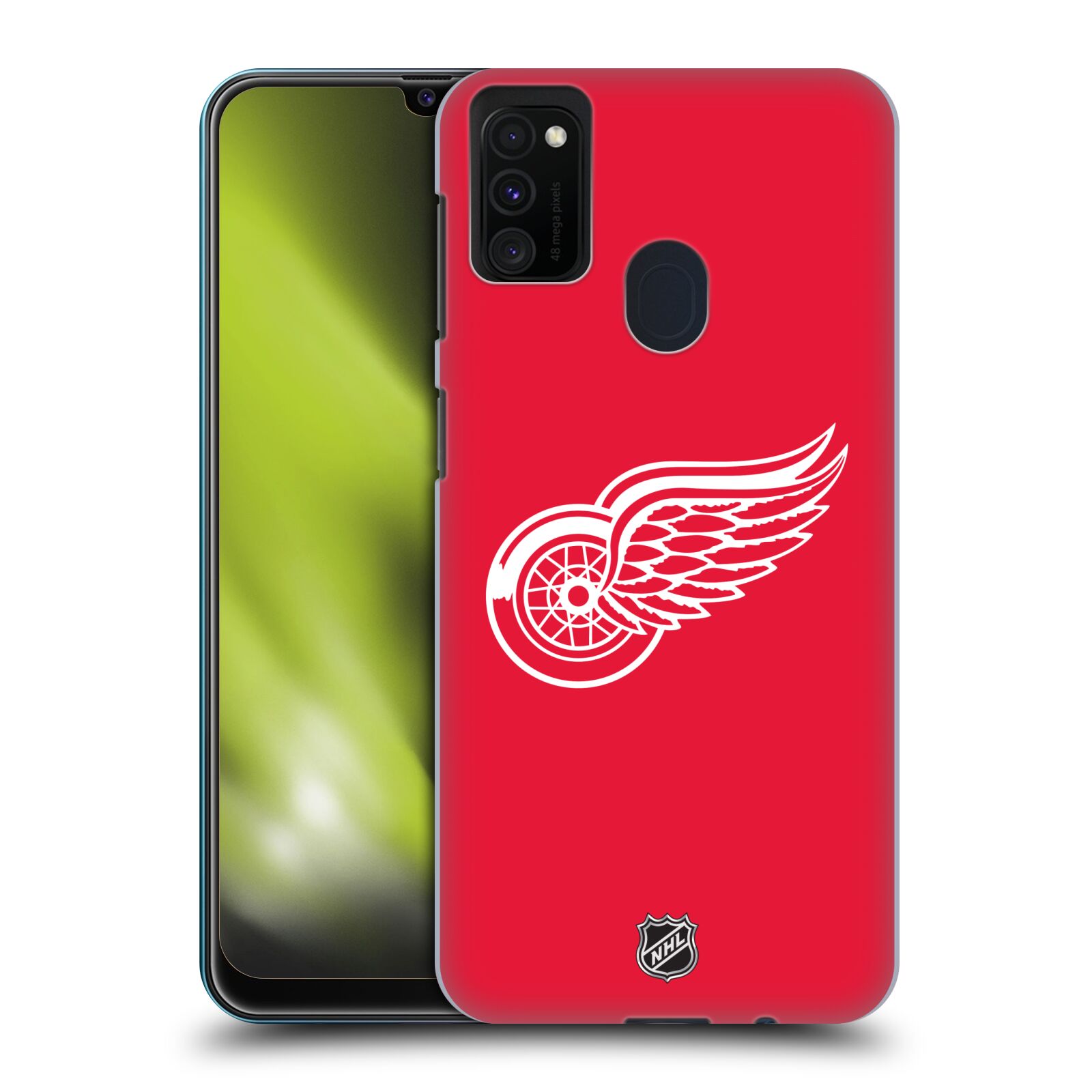 Pouzdro na mobil Samsung Galaxy M21 - HEAD CASE - Hokej NHL - Detroit Red Wings - Znak