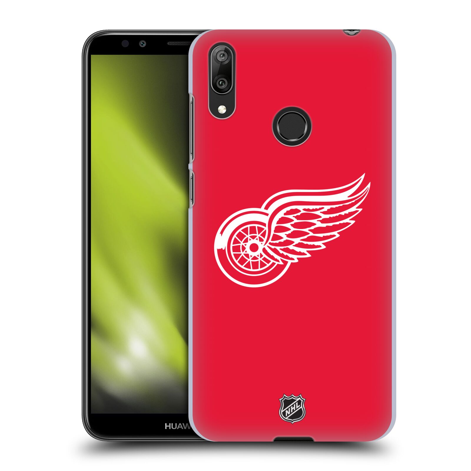 Pouzdro na mobil Huawei Y7 2019 - HEAD CASE - Hokej NHL - Detroit Red Wings - Znak