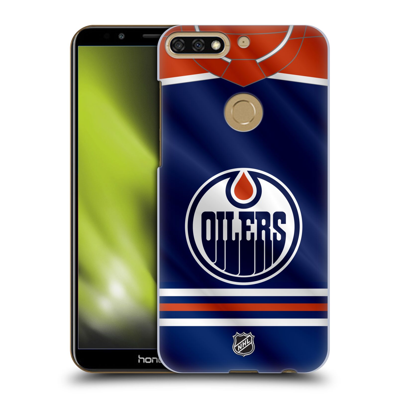 Pouzdro na mobil HONOR 7C - HEAD CASE - Hokej NHL - Edmonton Oilers - Dres
