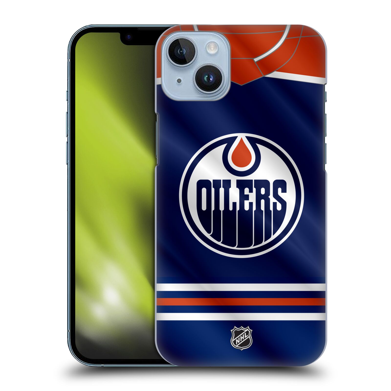 Pouzdro na mobil Apple Iphone 14 PLUS - HEAD CASE - Hokej NHL - Edmonton Oilers - Dres