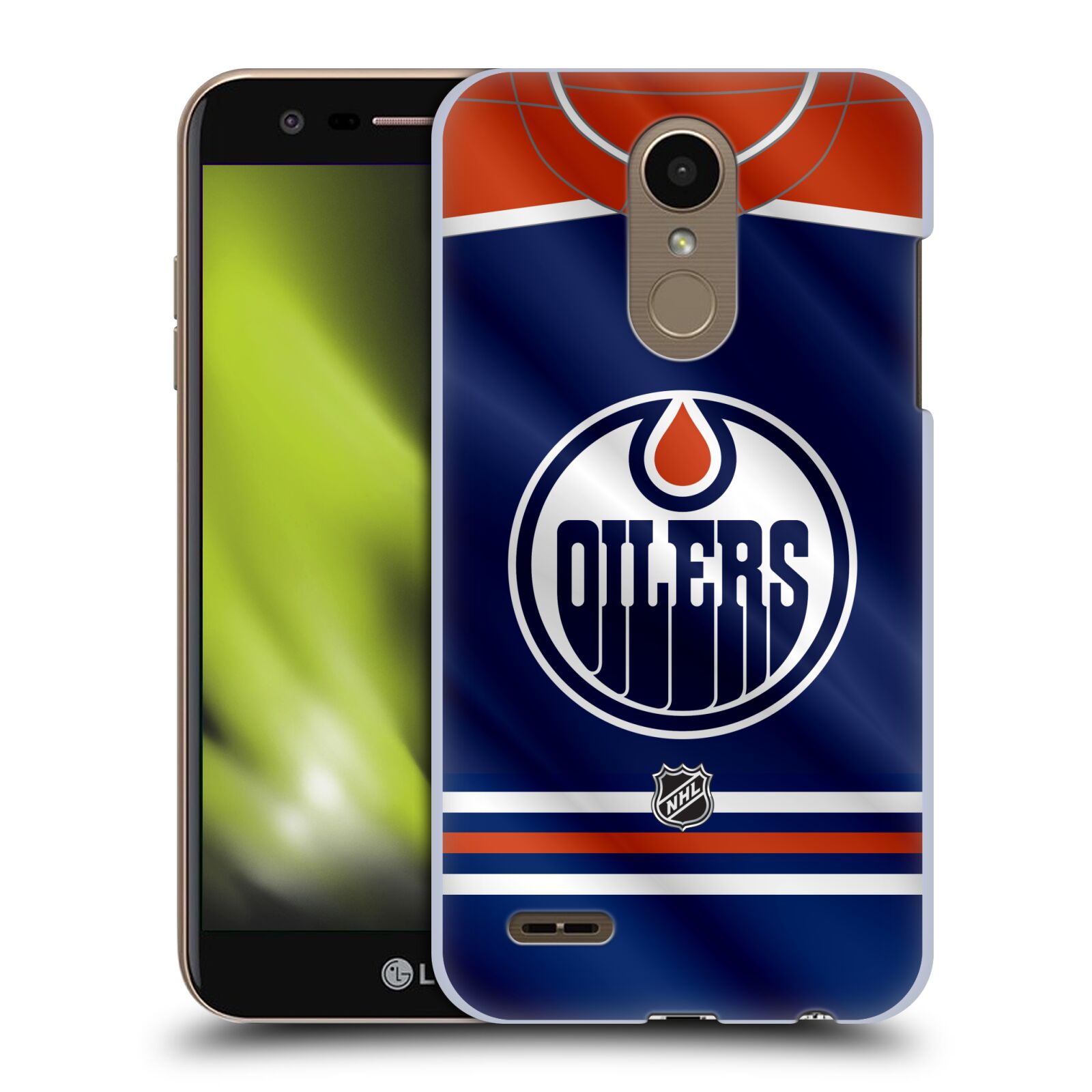 Pouzdro na mobil LG K10 2018 - HEAD CASE - Hokej NHL - Edmonton Oilers - Dres