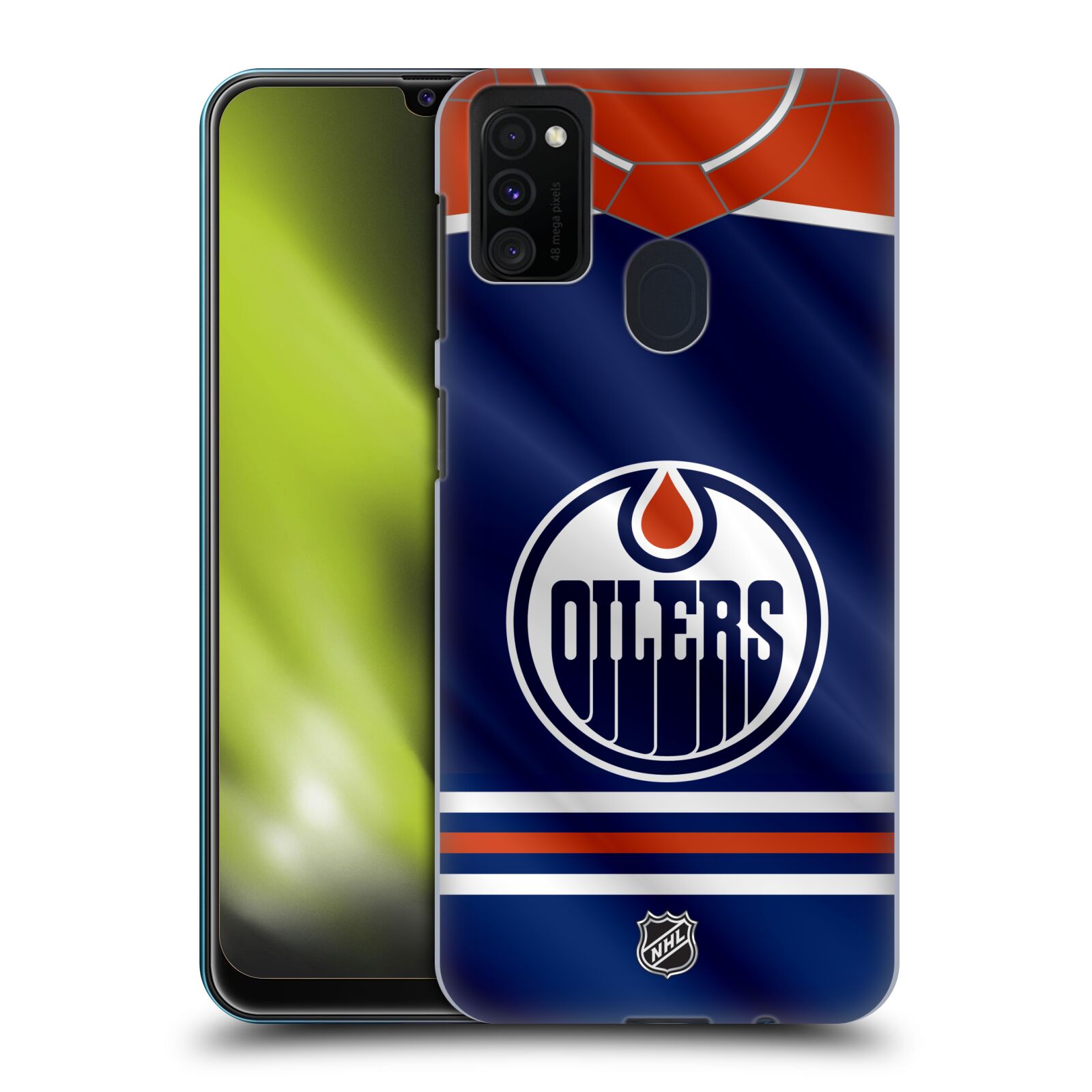 Pouzdro na mobil Samsung Galaxy M21 - HEAD CASE - Hokej NHL - Edmonton Oilers - Dres