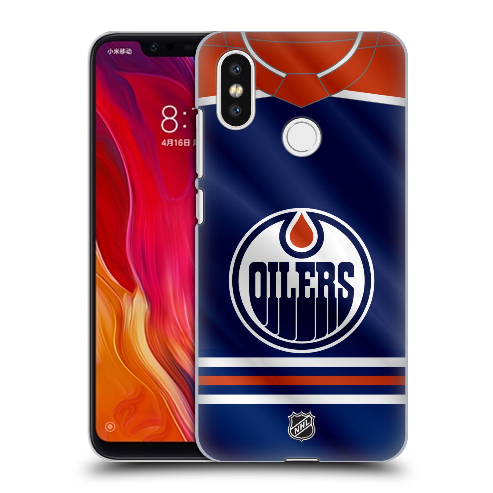 Pouzdro na mobil Xiaomi  Mi 8 - HEAD CASE - Hokej NHL - Edmonton Oilers - Dres