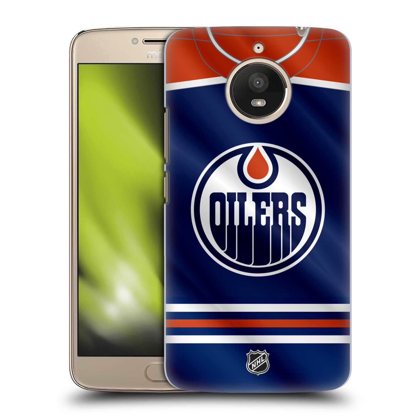 Pouzdro na mobil Lenovo Moto E4 PLUS - HEAD CASE - Hokej NHL - Edmonton Oilers - Dres