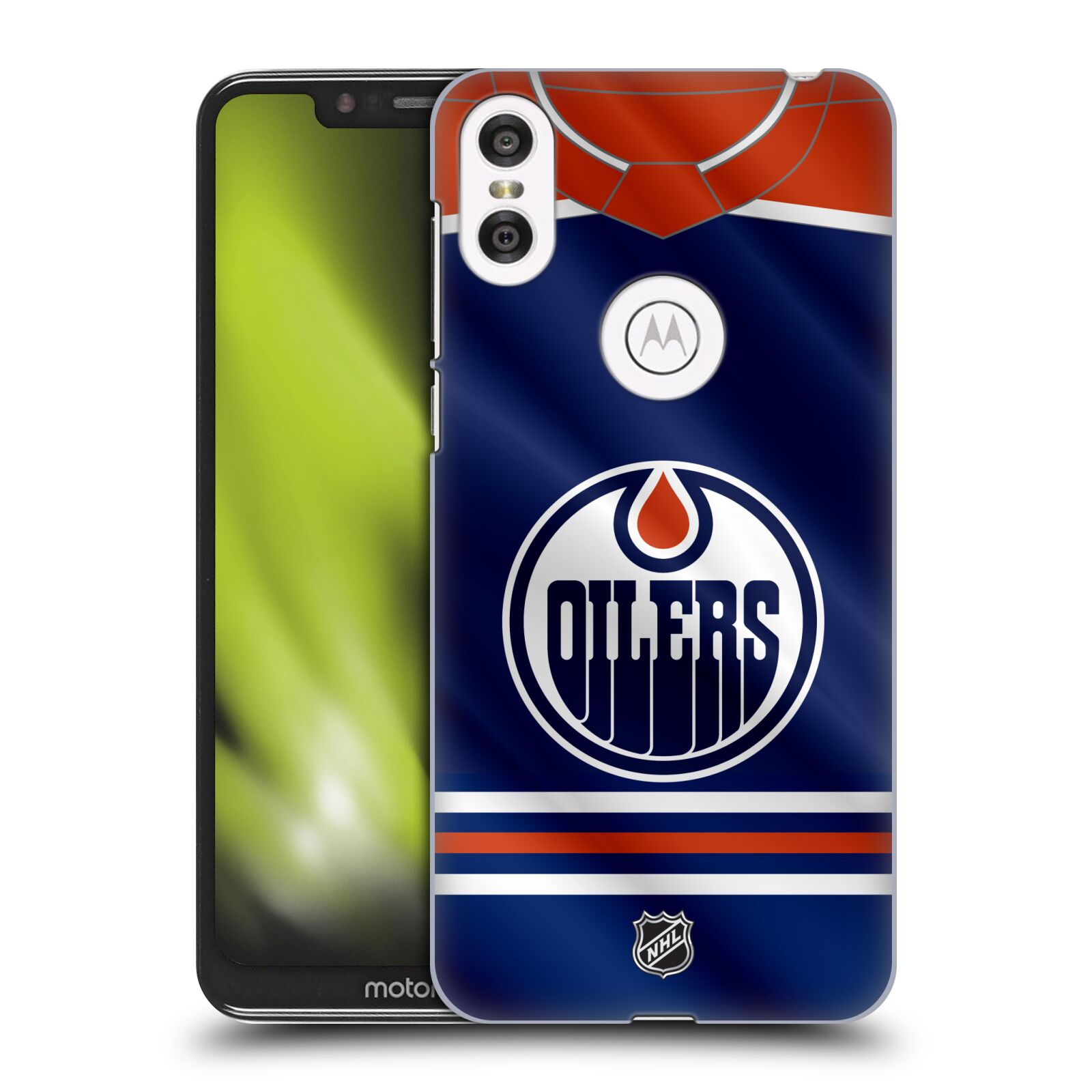 Pouzdro na mobil Motorola Moto ONE - HEAD CASE - Hokej NHL - Edmonton Oilers - Dres