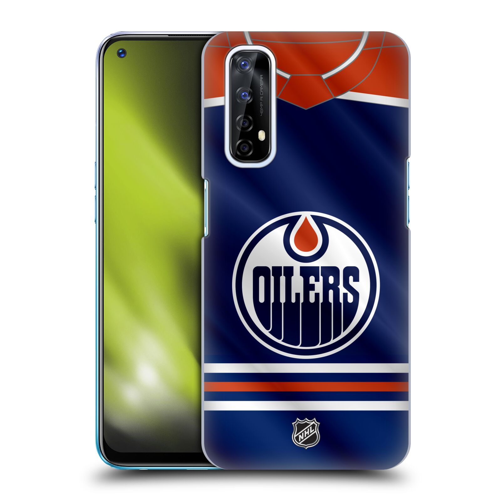 Pouzdro na mobil Realme 7 - HEAD CASE - Hokej NHL - Edmonton Oilers - Dres