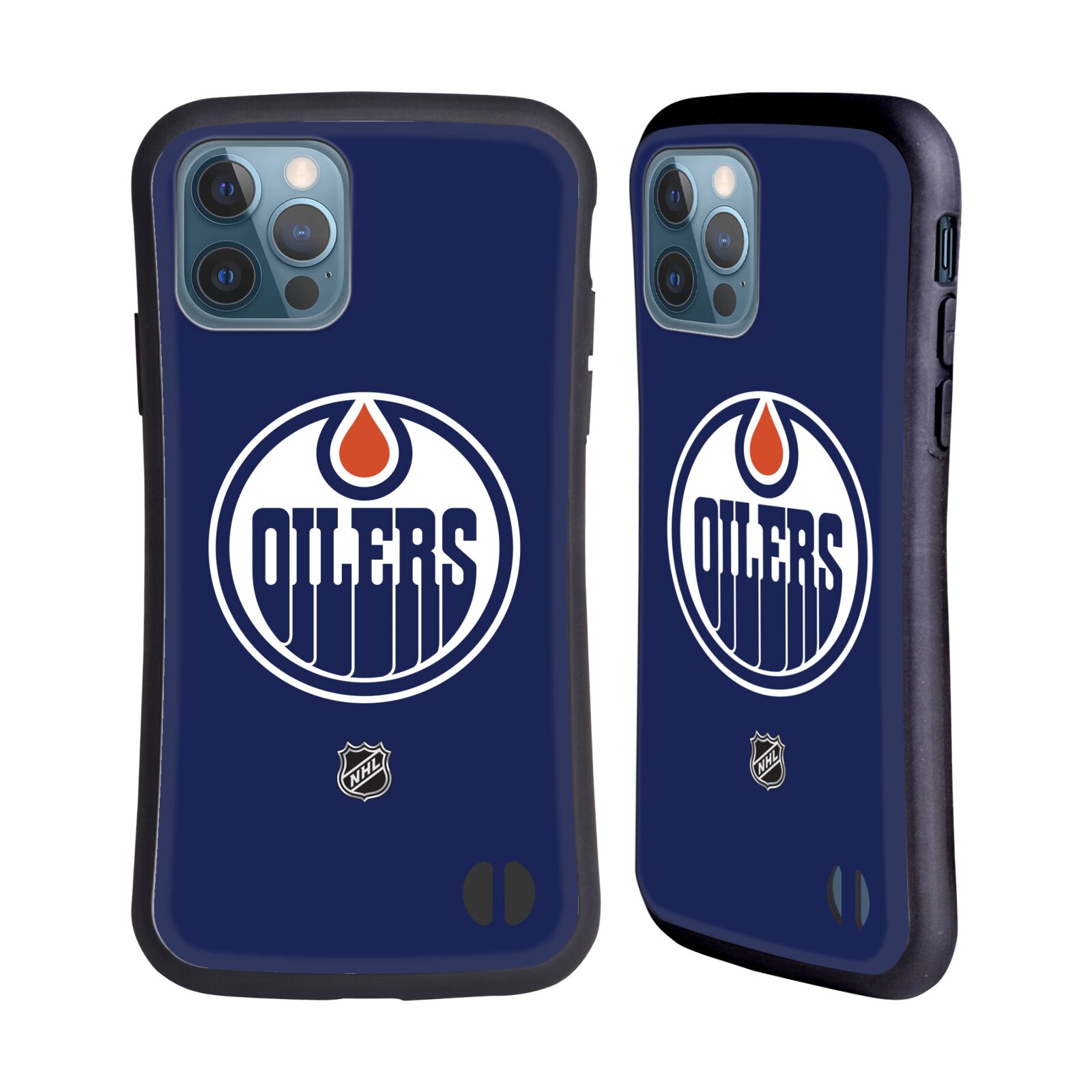 Obal na mobil Apple iPhone 12 / 12 PRO - HEAD CASE - NHL - Edmonton Oilers znak modrá