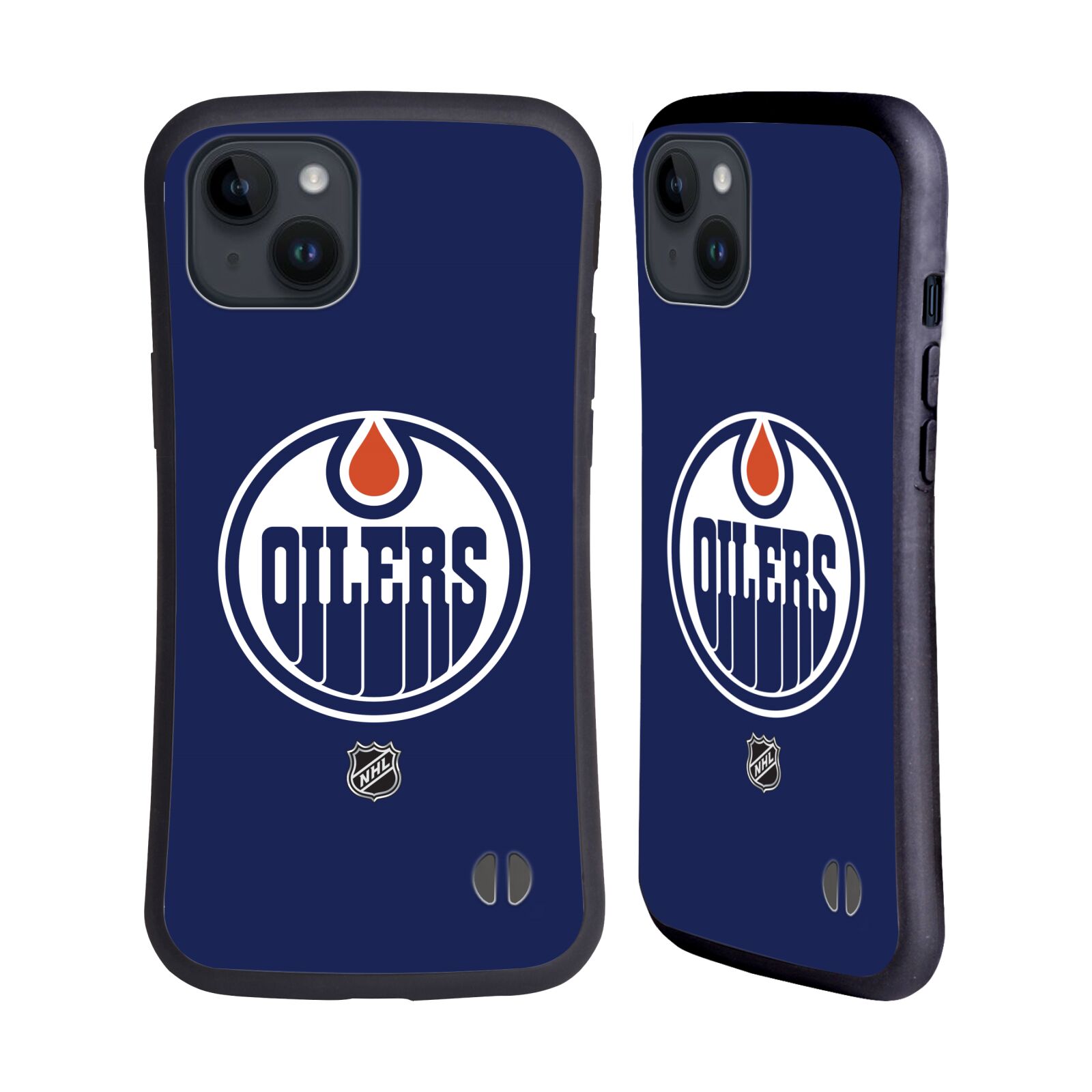 Obal na mobil Apple iPhone 15 PLUS - HEAD CASE - NHL - Edmonton Oilers znak modrá