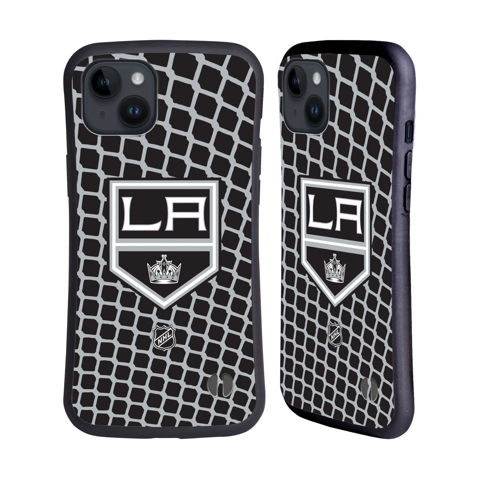 Obal na mobil Apple iPhone 15 PLUS - HEAD CASE - NHL - Los Angeles Kings - znak v síti
