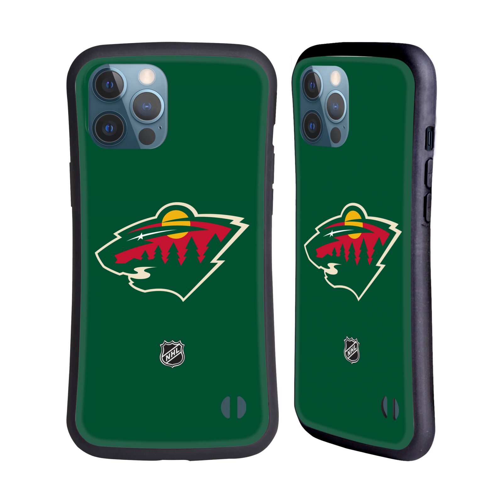 Obal na mobil Apple iPhone 12 PRO MAX - HEAD CASE - NHL - Minnesota Wild - znak zelené pozadí