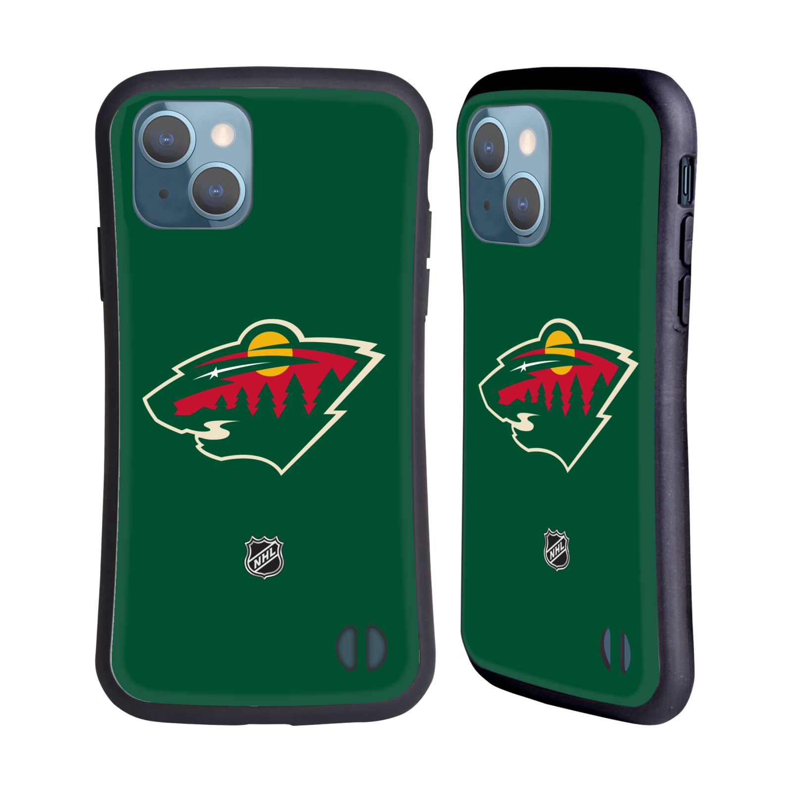 Obal na mobil Apple iPhone 13 - HEAD CASE - NHL - Minnesota Wild - znak zelené pozadí