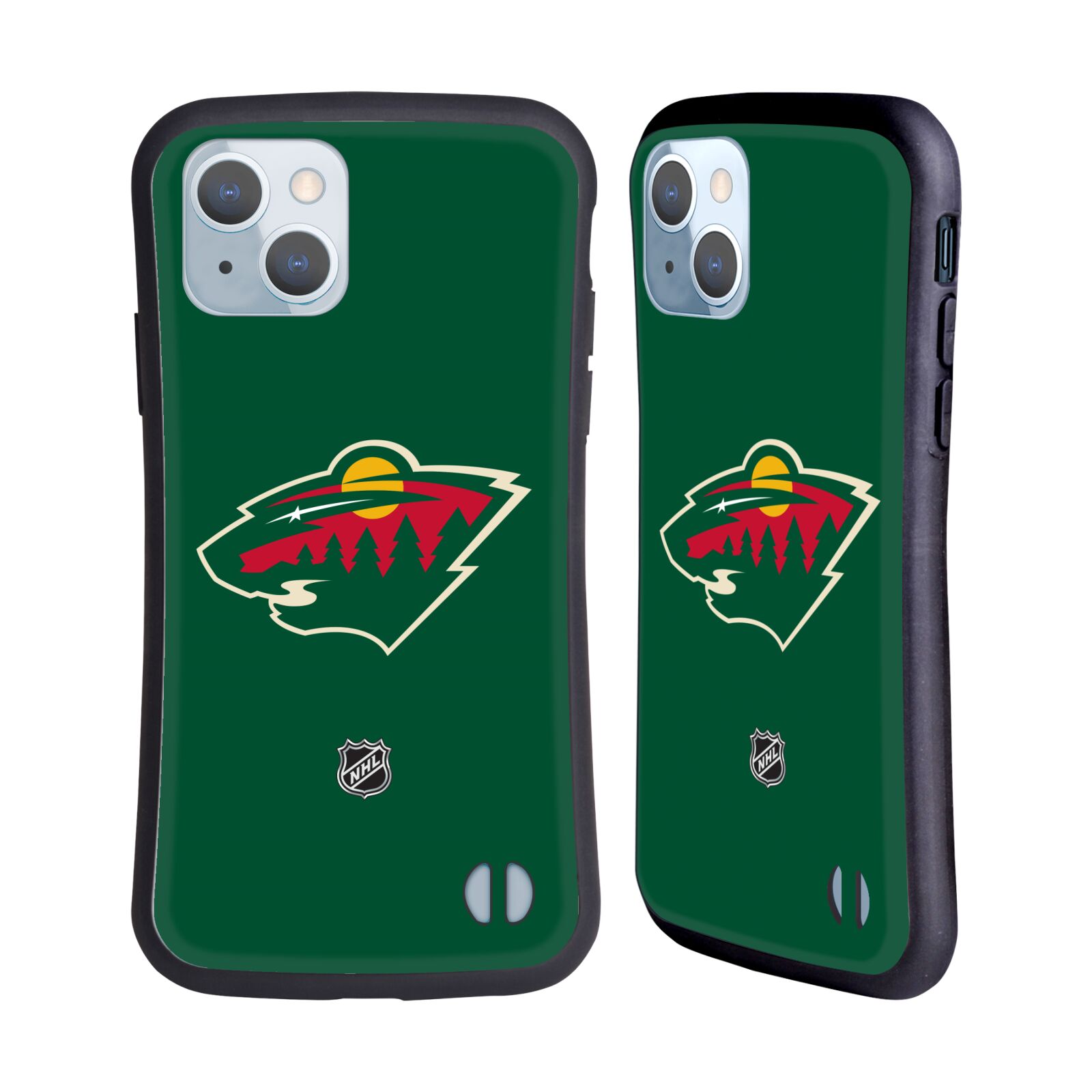 Obal na mobil Apple iPhone 14 - HEAD CASE - NHL - Minnesota Wild - znak zelené pozadí