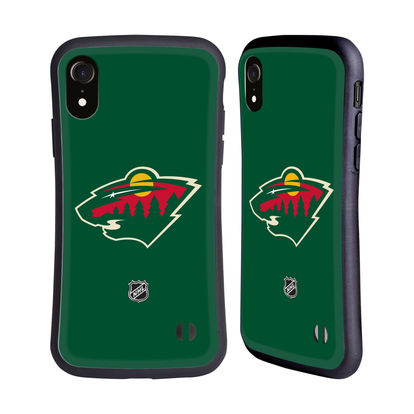 Obal na mobil Apple iPhone XR - HEAD CASE - NHL - Minnesota Wild - znak zelené pozadí