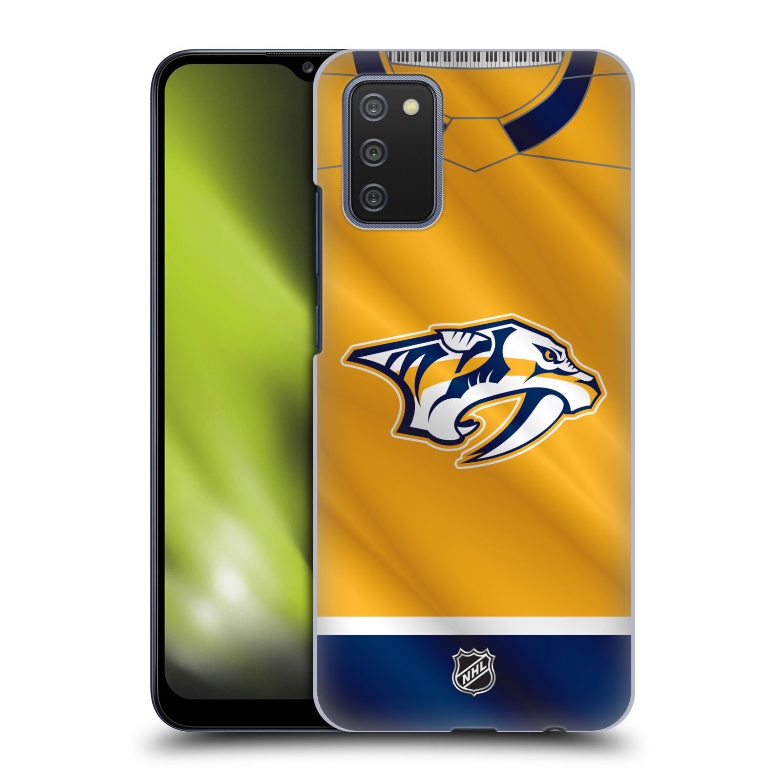 Pouzdro na mobil Samsung Galaxy A02s - HEAD CASE - Hokej NHL - Nashville Predators - Dres