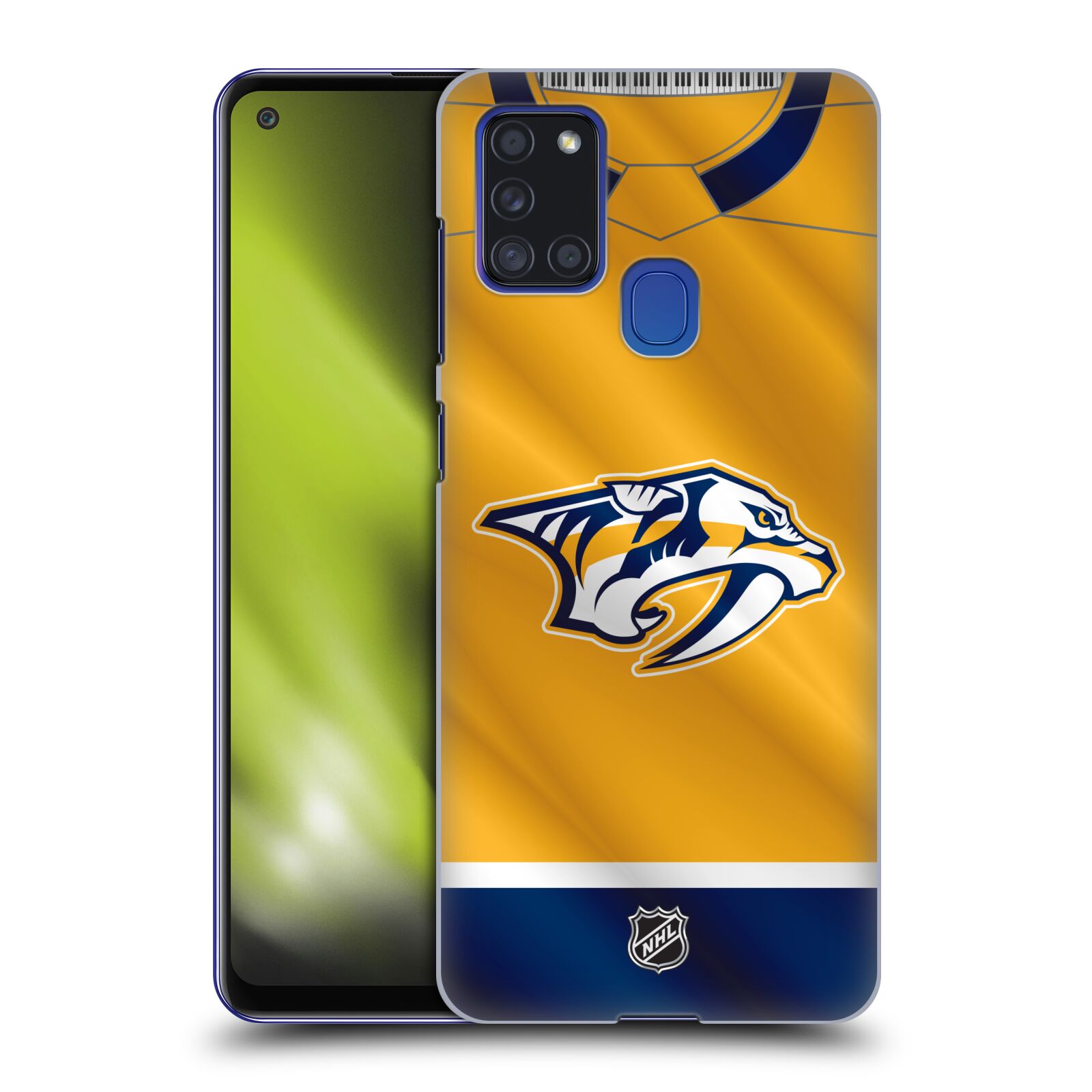Pouzdro na mobil Samsung Galaxy A21s - HEAD CASE - Hokej NHL - Nashville Predators - Dres