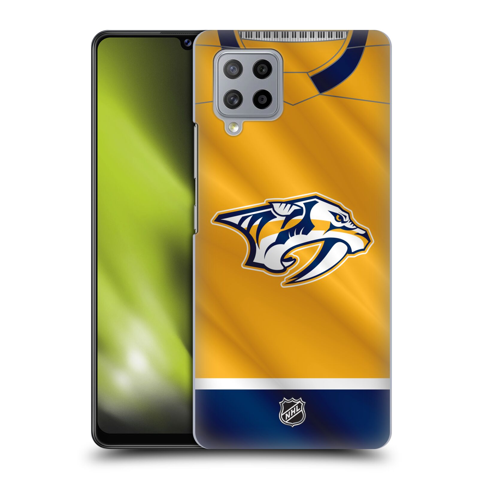 Pouzdro na mobil Samsung Galaxy A42 5G - HEAD CASE - Hokej NHL - Nashville Predators - Dres