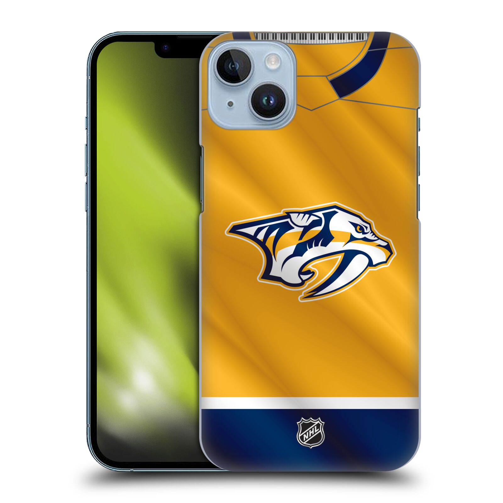 Pouzdro na mobil Apple Iphone 14 PLUS - HEAD CASE - Hokej NHL - Nashville Predators - Dres