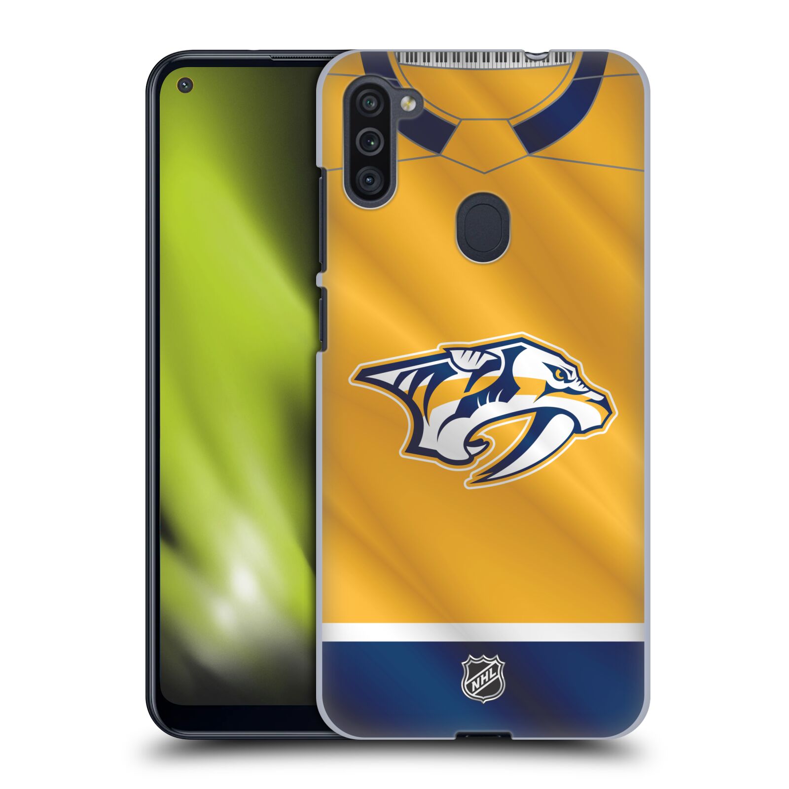 Pouzdro na mobil Samsung Galaxy M11 - HEAD CASE - Hokej NHL - Nashville Predators - Dres