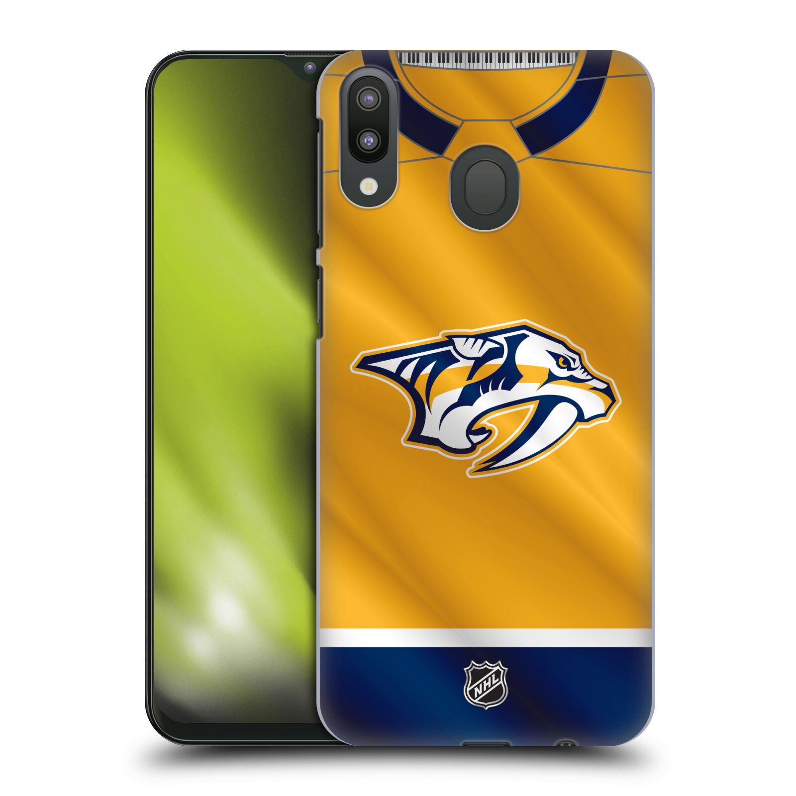 Pouzdro na mobil Samsung Galaxy M20 - HEAD CASE - Hokej NHL - Nashville Predators - Dres