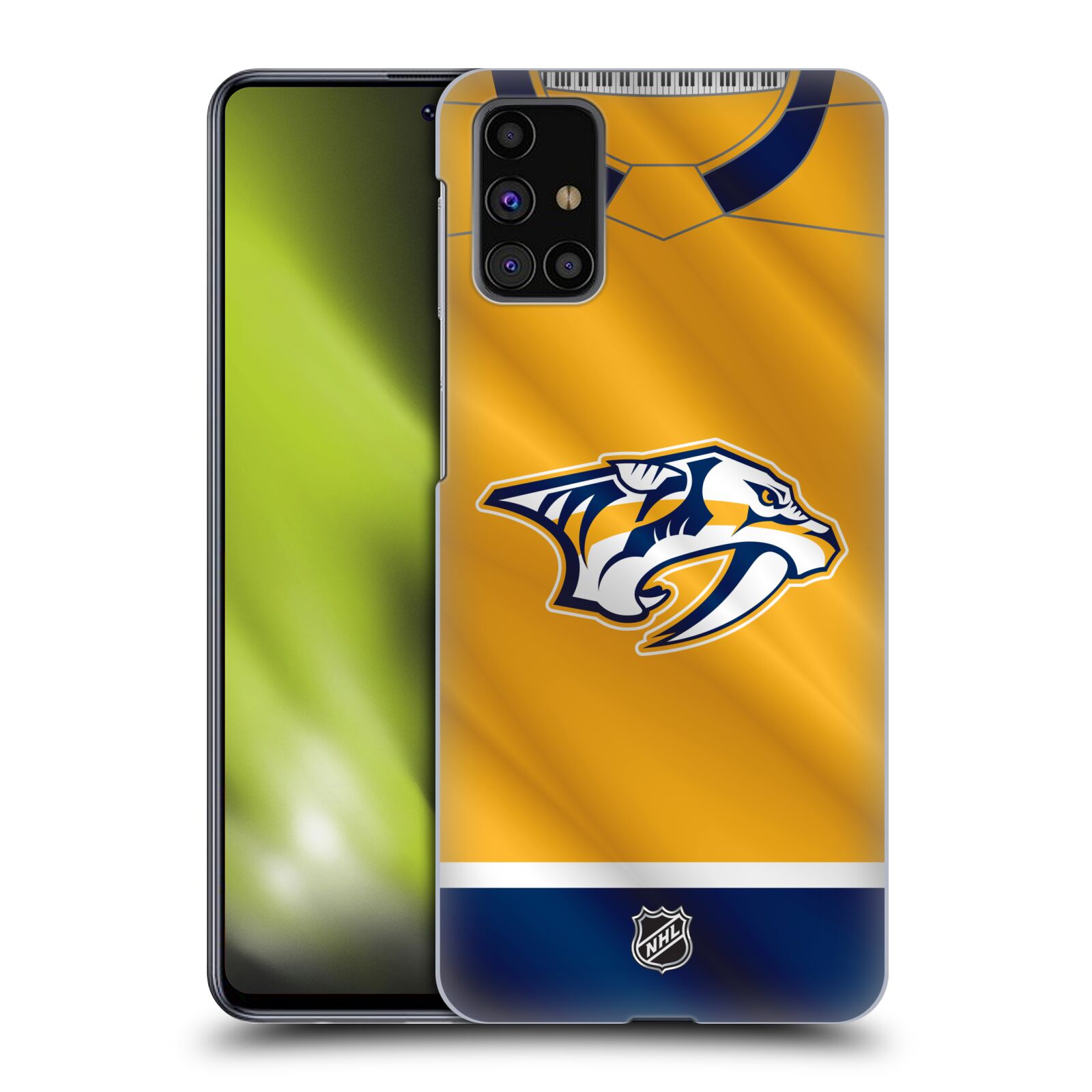 Pouzdro na mobil Samsung Galaxy M31s - HEAD CASE - Hokej NHL - Nashville Predators - Dres