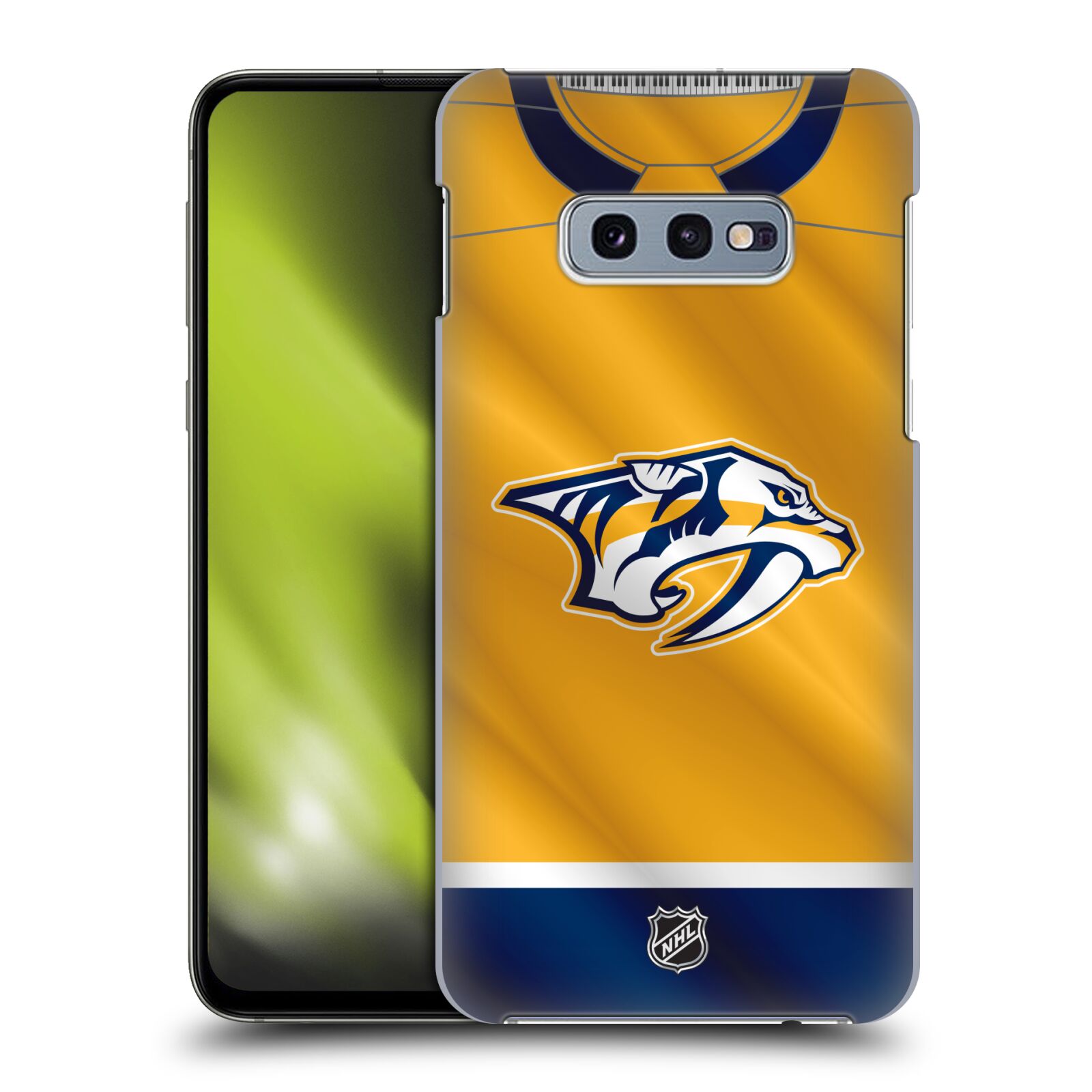 Pouzdro na mobil Samsung Galaxy S10e - HEAD CASE - Hokej NHL - Nashville Predators - Dres