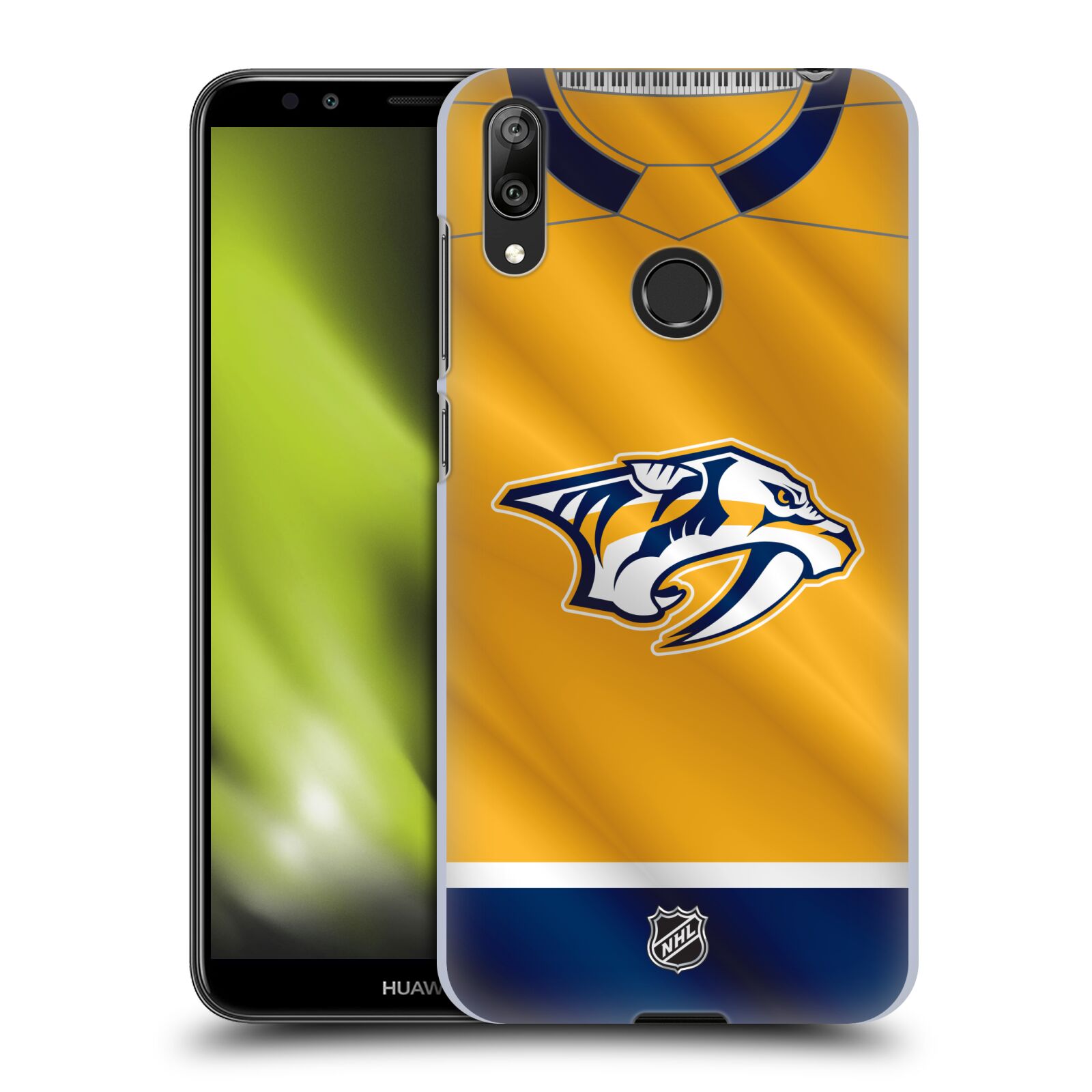 Pouzdro na mobil Huawei Y7 2019 - HEAD CASE - Hokej NHL - Nashville Predators - Dres
