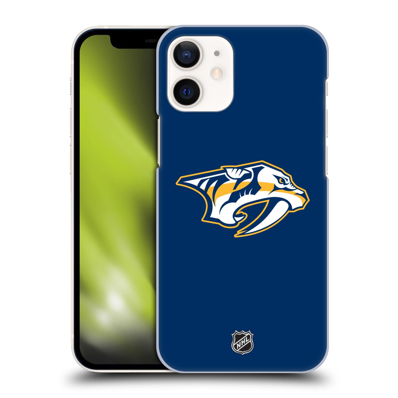 Pouzdro na mobil Apple Iphone 12 MINI - HEAD CASE - Hokej NHL - Nashville Predators - Velké Logo