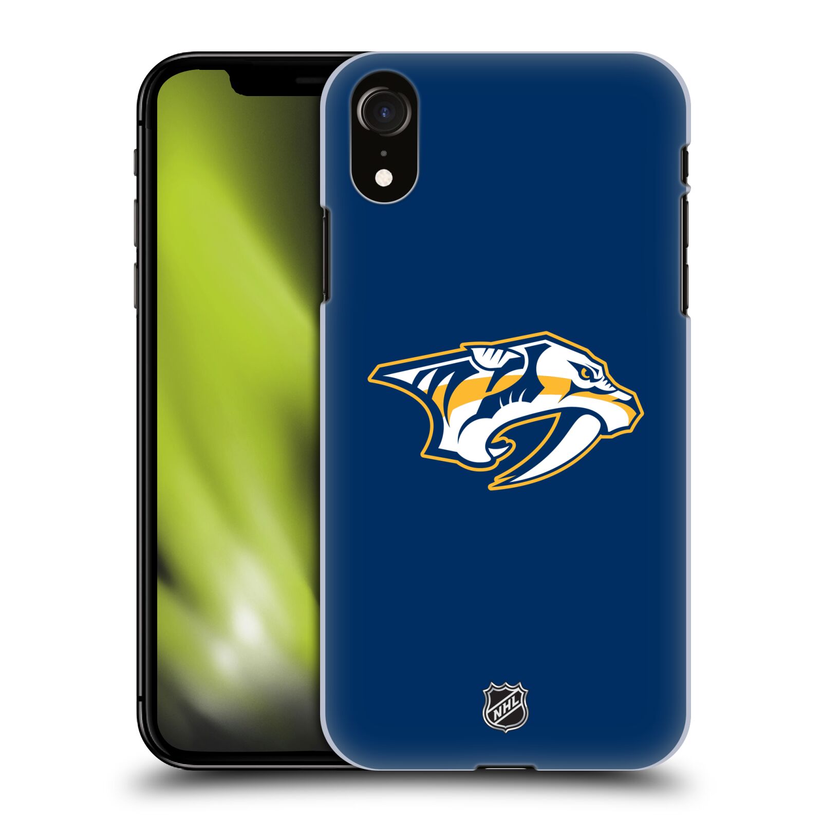 Pouzdro na mobil Apple Iphone XR - HEAD CASE - Hokej NHL - Nashville Predators - Velké Logo