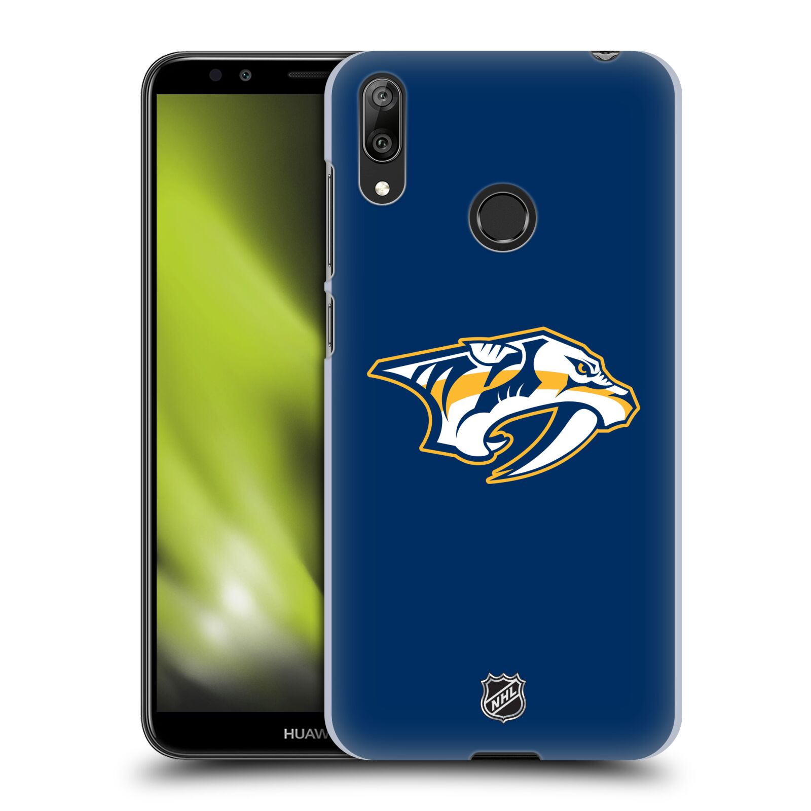 Pouzdro na mobil Huawei Y7 2019 - HEAD CASE - Hokej NHL - Nashville Predators - Velké Logo