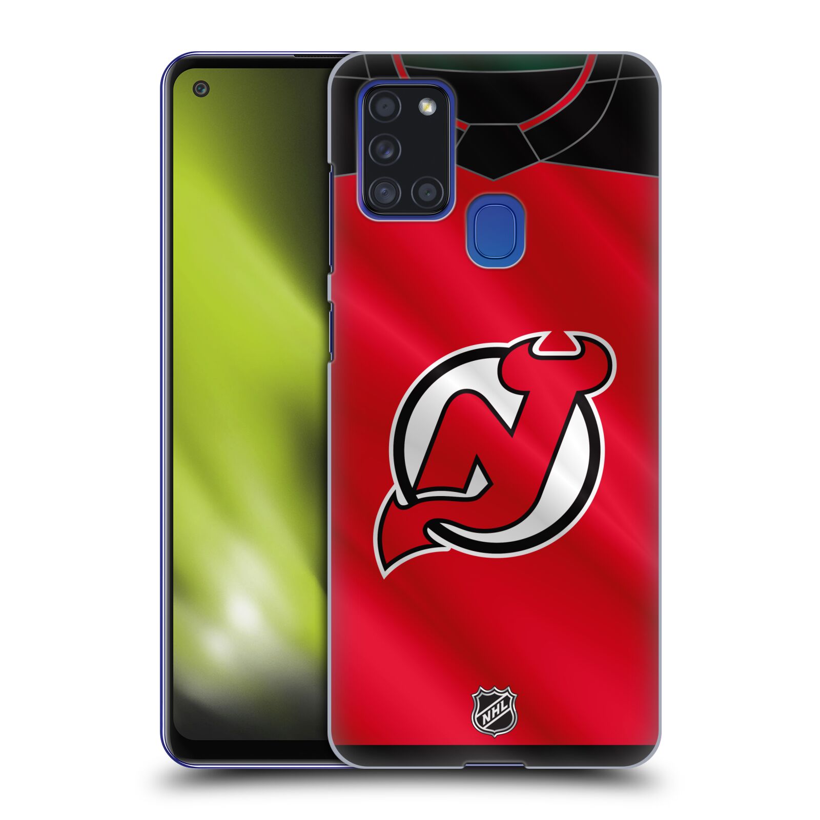 Pouzdro na mobil Samsung Galaxy A21s - HEAD CASE - Hokej NHL - New Jersey Devils - Dres