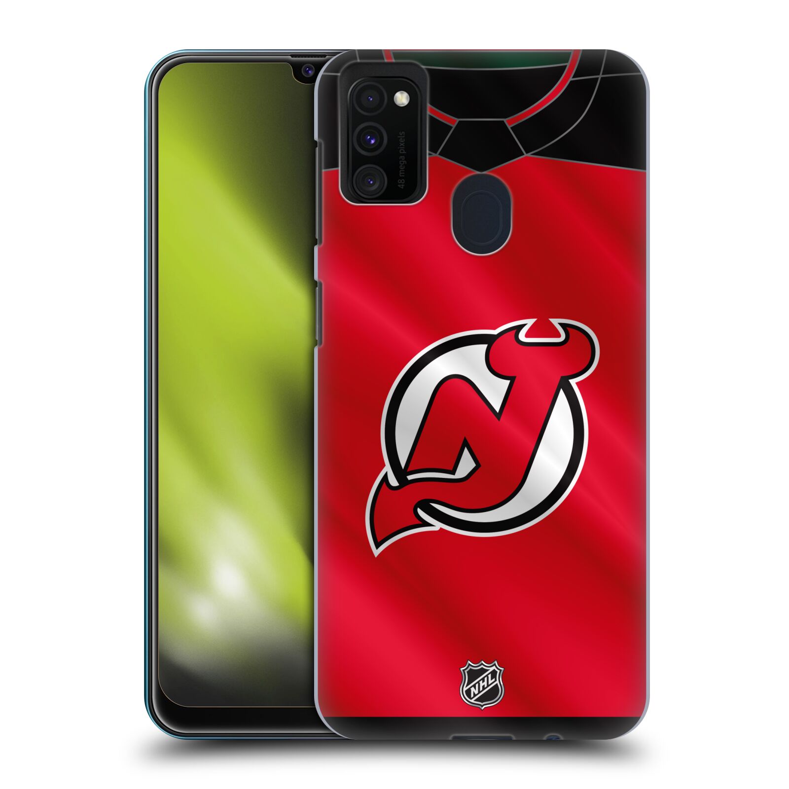 Pouzdro na mobil Samsung Galaxy M21 - HEAD CASE - Hokej NHL - New Jersey Devils - Dres