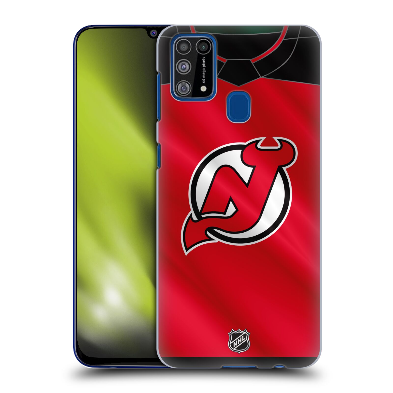 Pouzdro na mobil Samsung Galaxy M31 - HEAD CASE - Hokej NHL - New Jersey Devils - Dres