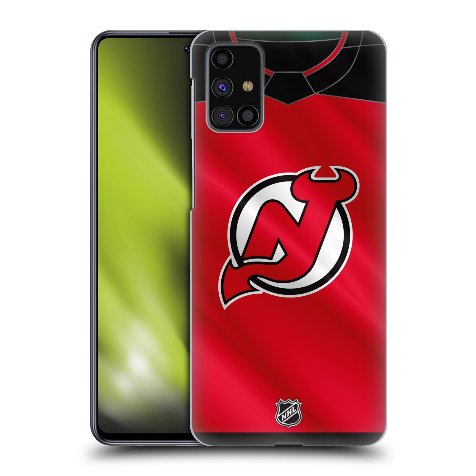 Pouzdro na mobil Samsung Galaxy M31s - HEAD CASE - Hokej NHL - New Jersey Devils - Dres