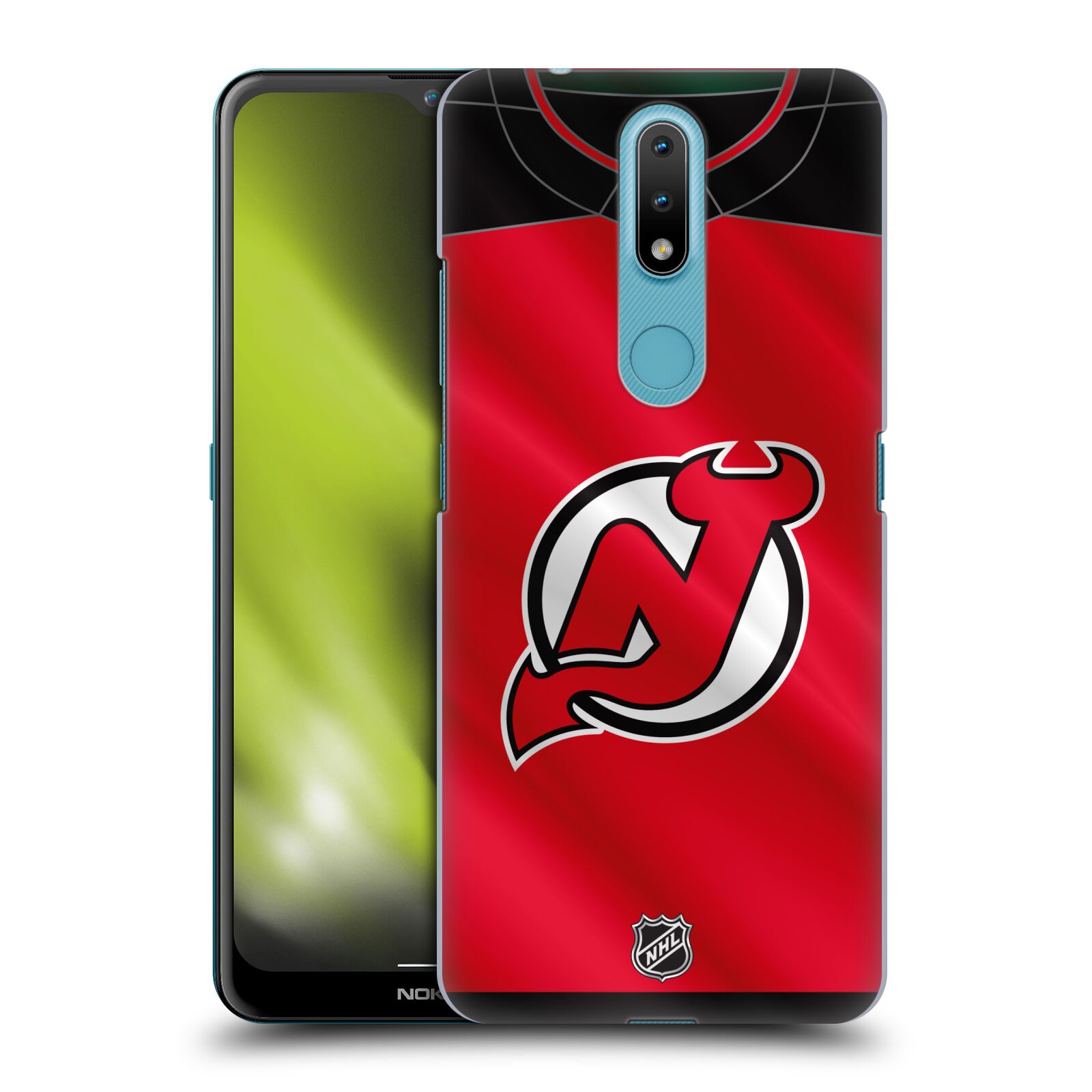 Pouzdro na mobil Nokia 2.4 - HEAD CASE - Hokej NHL - New Jersey Devils - Dres