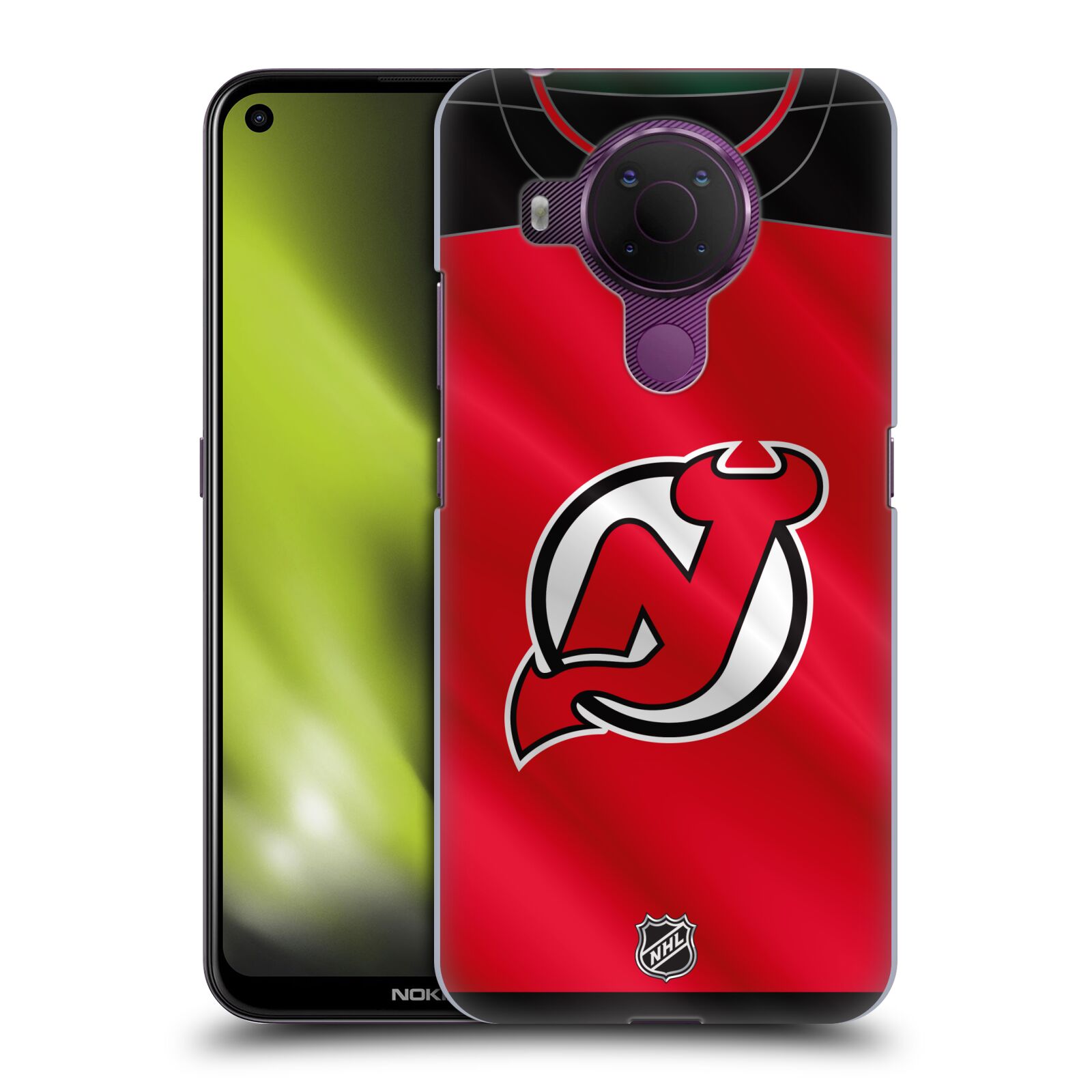 Pouzdro na mobil Nokia 5.4 - HEAD CASE - Hokej NHL - New Jersey Devils - Dres
