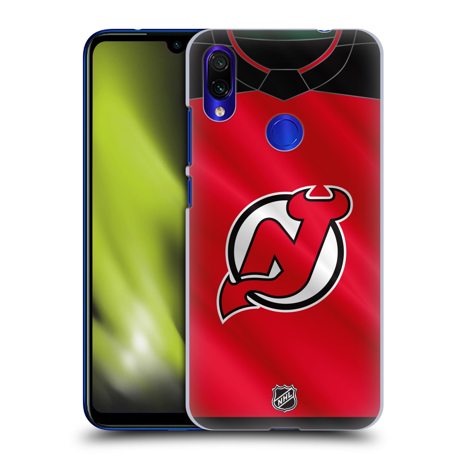 Pouzdro na mobil Xiaomi Redmi Note 7 - HEAD CASE - Hokej NHL - New Jersey Devils - Dres