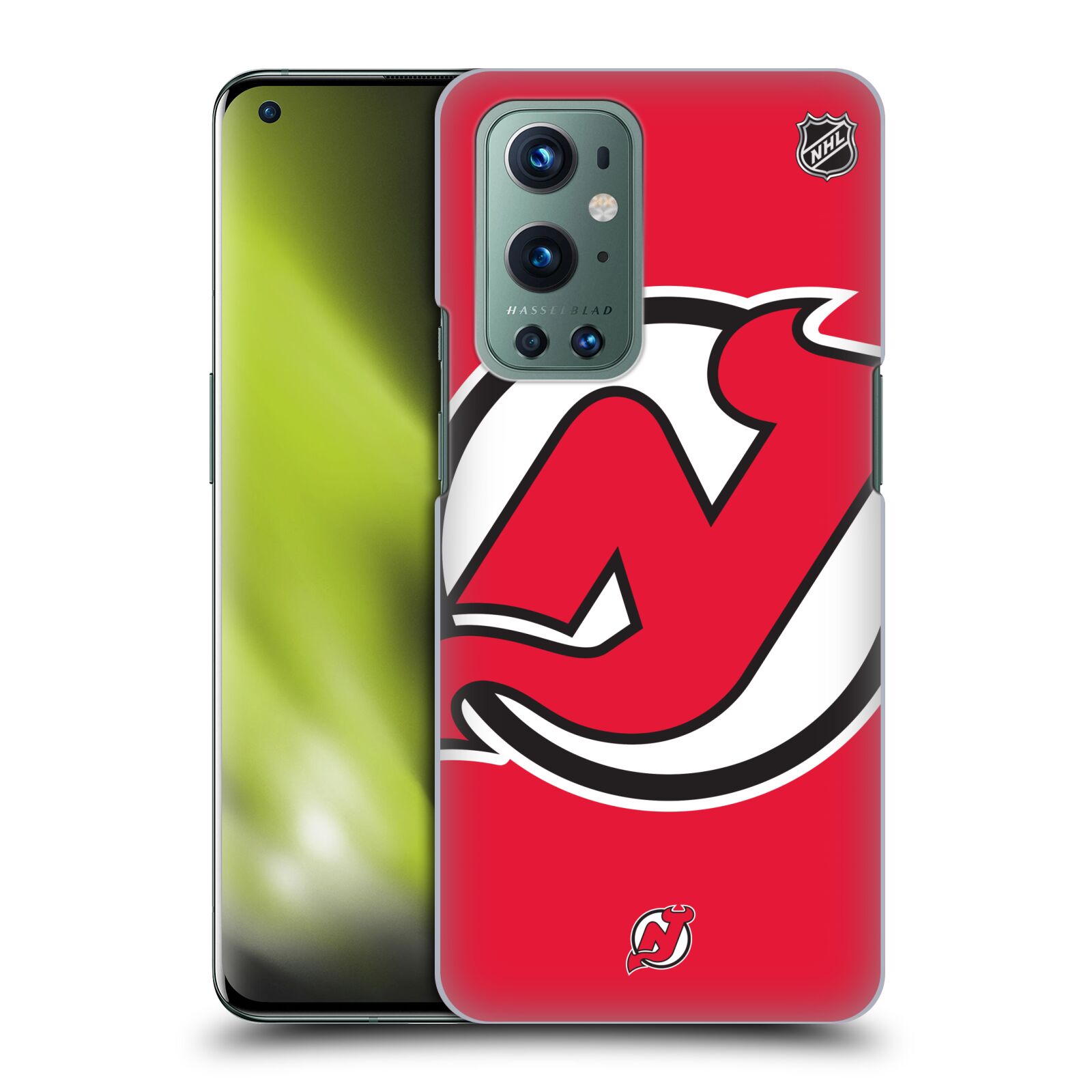 Pouzdro na mobil OnePlus 9 - HEAD CASE - Hokej NHL - New Jersey Devils - Velký znak