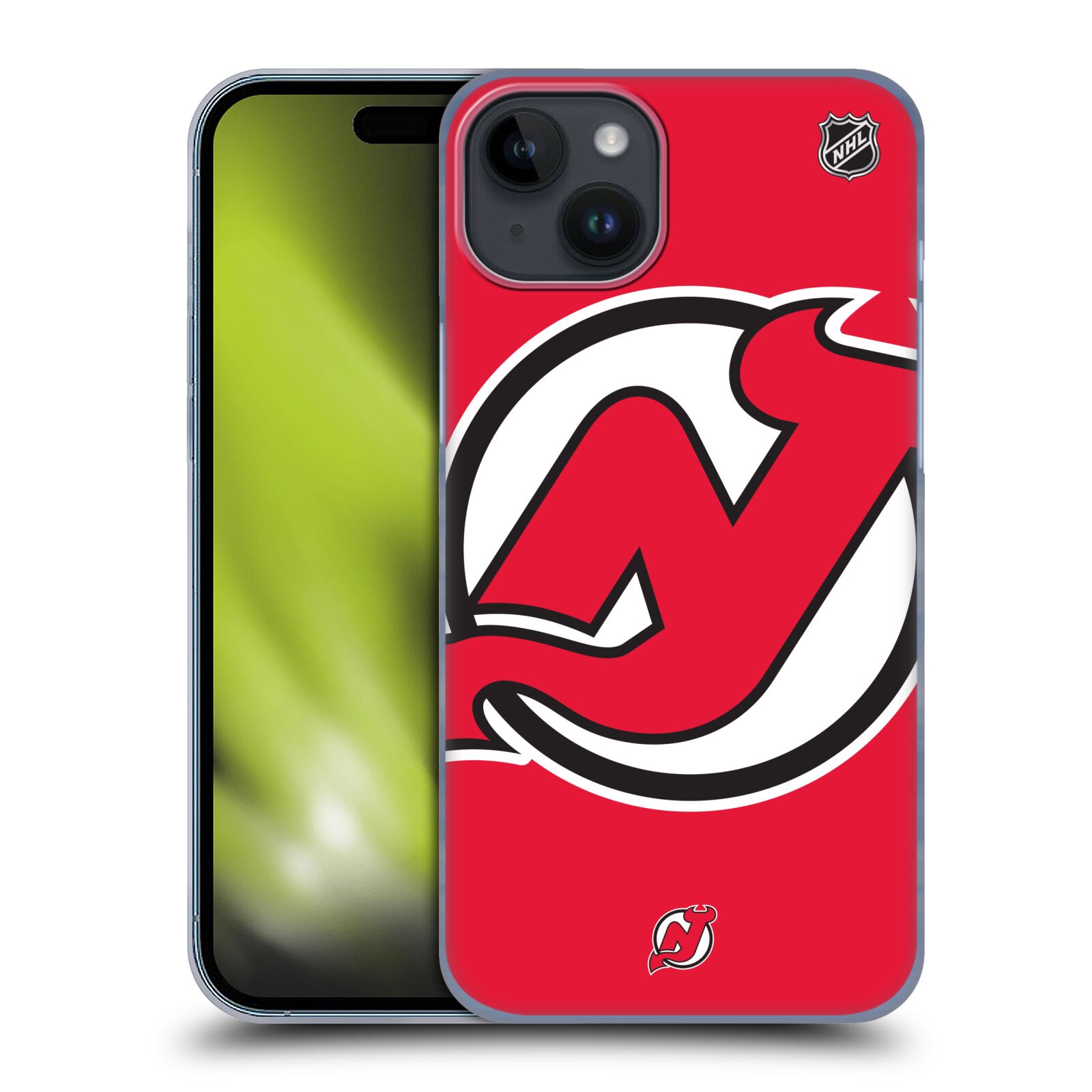 Plastový obal HEAD CASE na mobil Apple Iphone 15 PLUS  Hokej NHL - New Jersey Devils - Velký znak